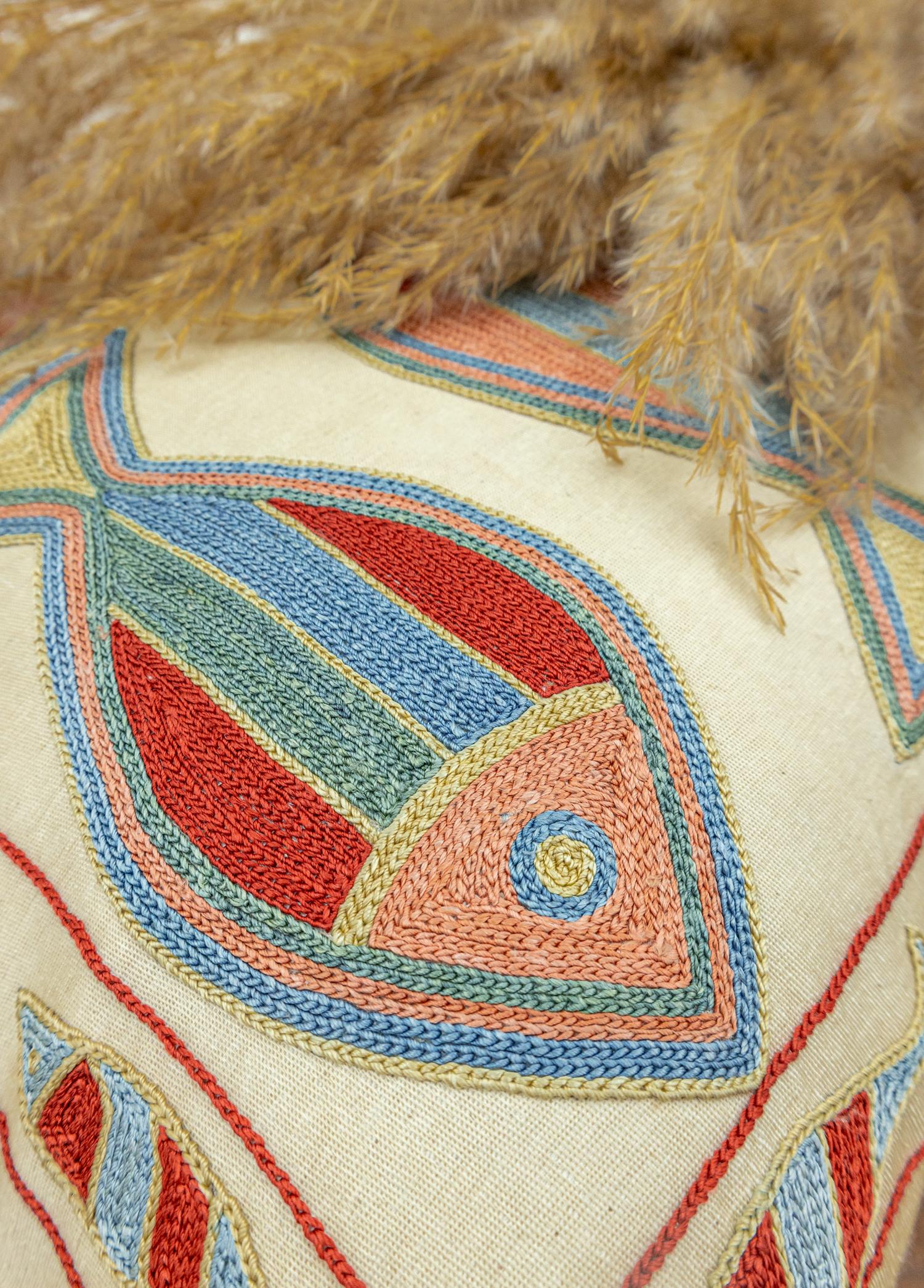 Soho Antiq-Temur Balık Motifli Kırlent 50x50 Cm-Kırlent-3-Milagron.com