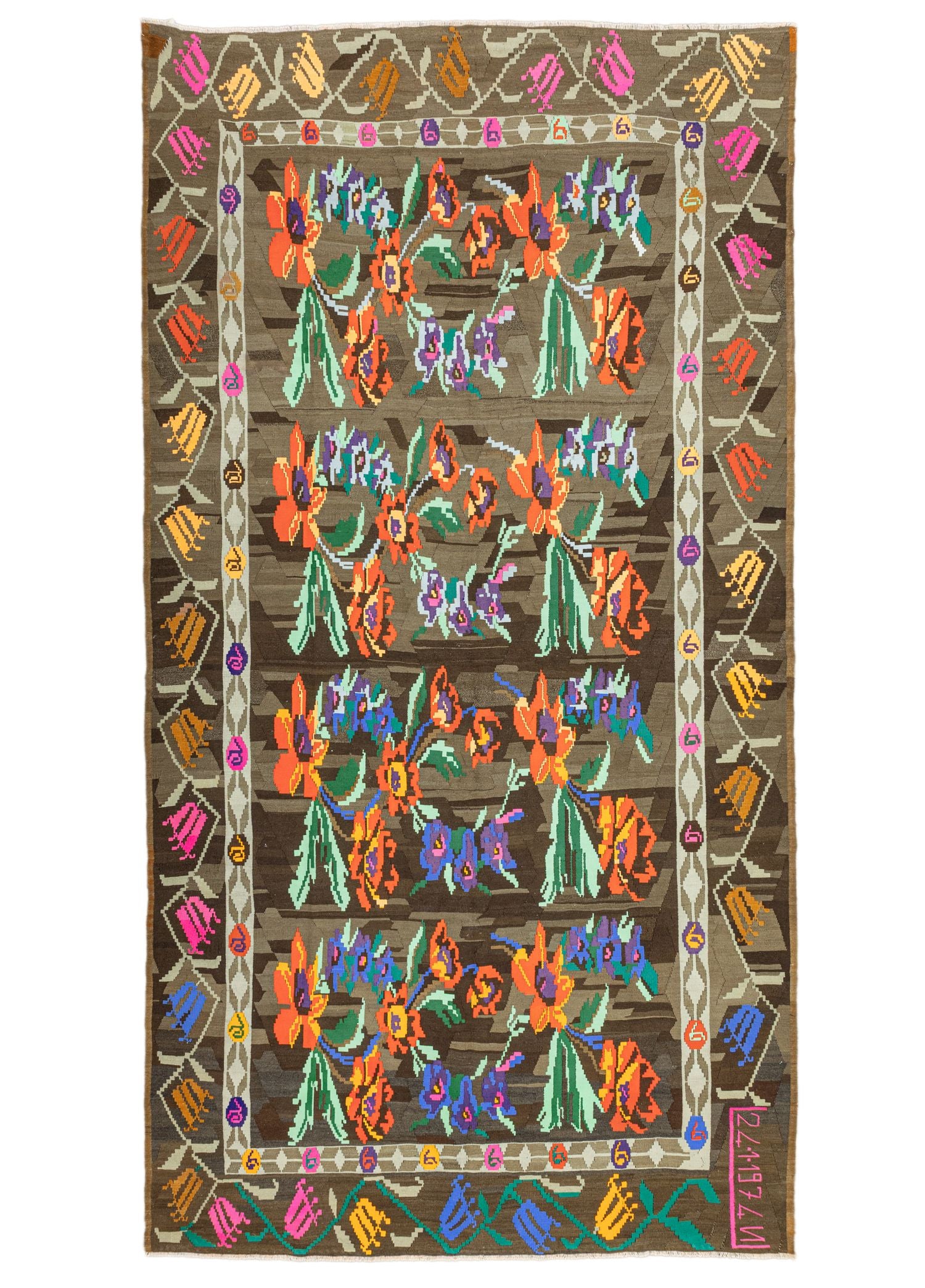 Soho Antiq-Thyra El Dokuma Azeri Motifli Kilim 208x398 Cm-Halı-1-Milagron.com