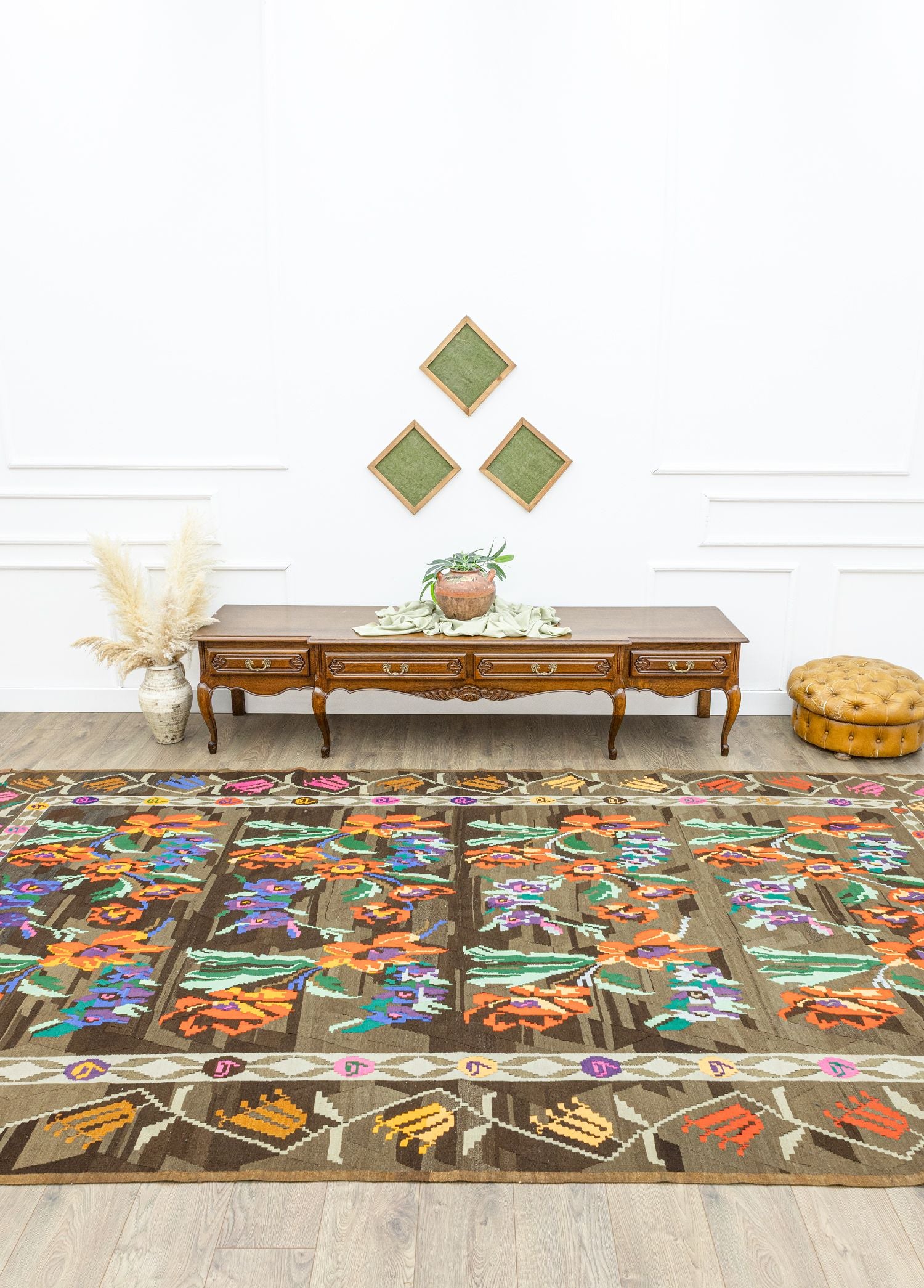 Soho Antiq-Thyra El Dokuma Azeri Motifli Kilim 208x398 Cm-Halı-2-Milagron.com