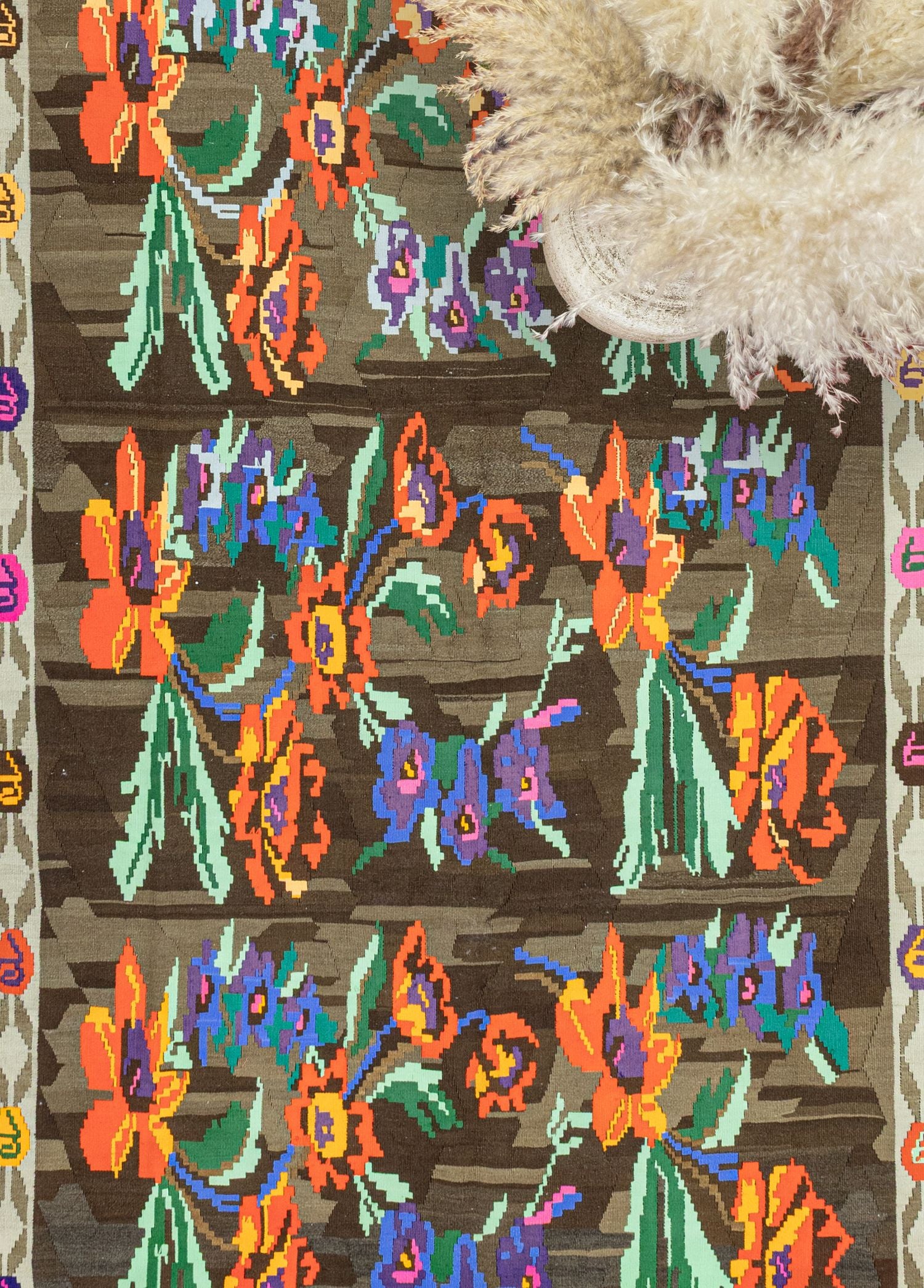 Soho Antiq-Thyra El Dokuma Azeri Motifli Kilim 208x398 Cm-Halı-3-Milagron.com