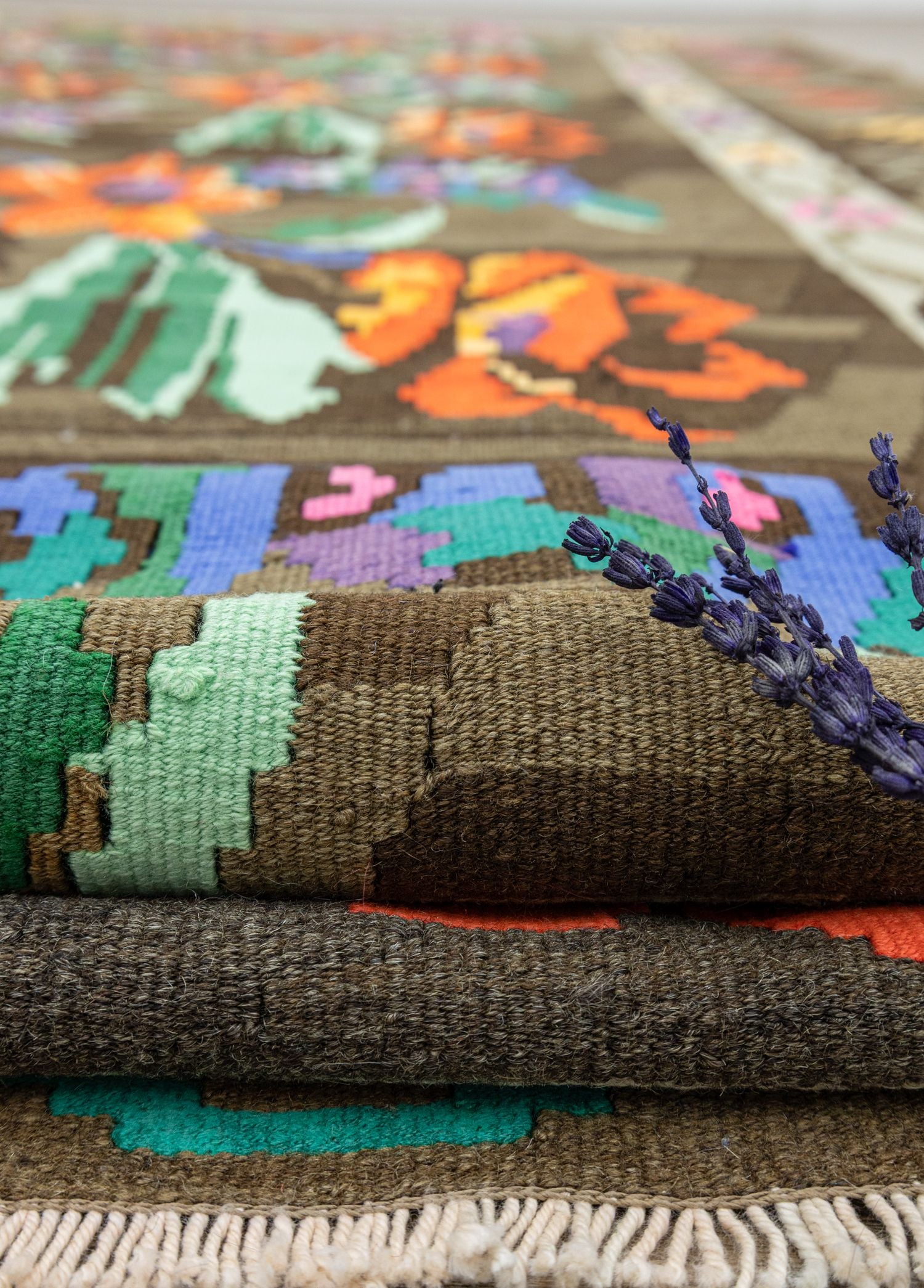 Soho Antiq-Thyra El Dokuma Azeri Motifli Kilim 208x398 Cm-Halı-4-Milagron.com