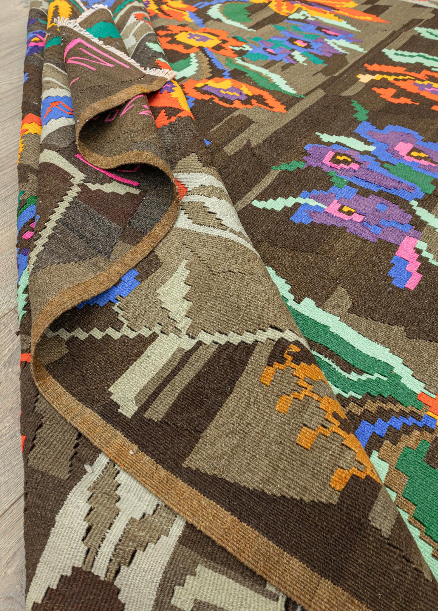 Soho Antiq-Thyra El Dokuma Azeri Motifli Kilim 208x398 Cm-Halı-6-Milagron.com