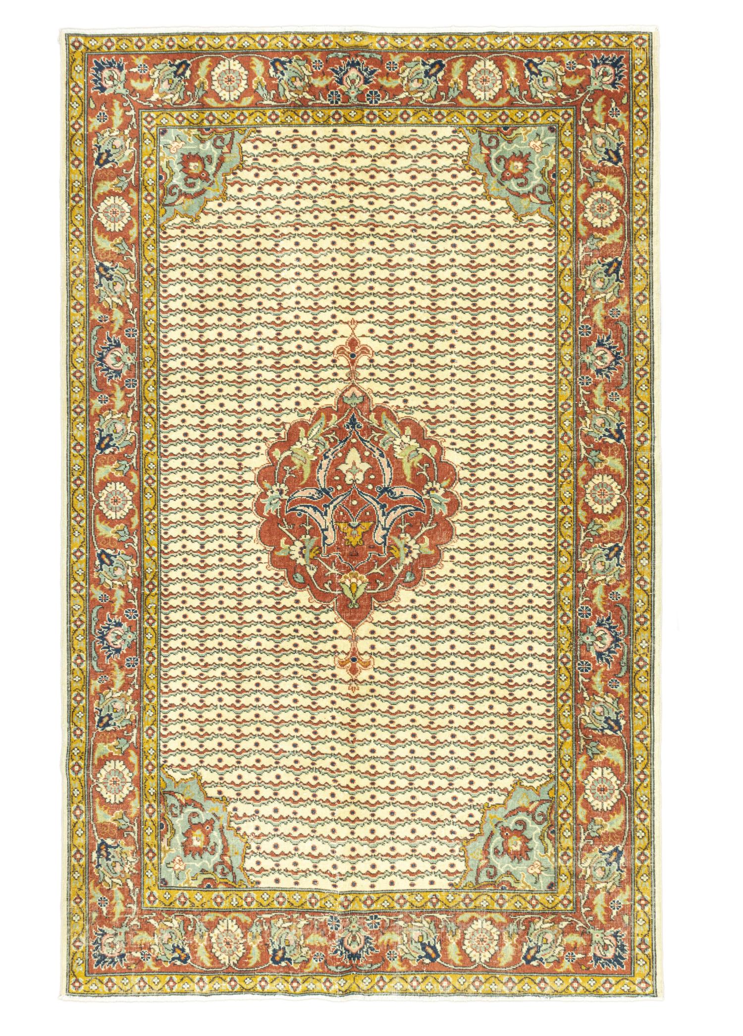 Soho Antiq-Tolan Madalyon Desenli Yün Halı 207x300 Cm-Halı-1-Milagron.com
