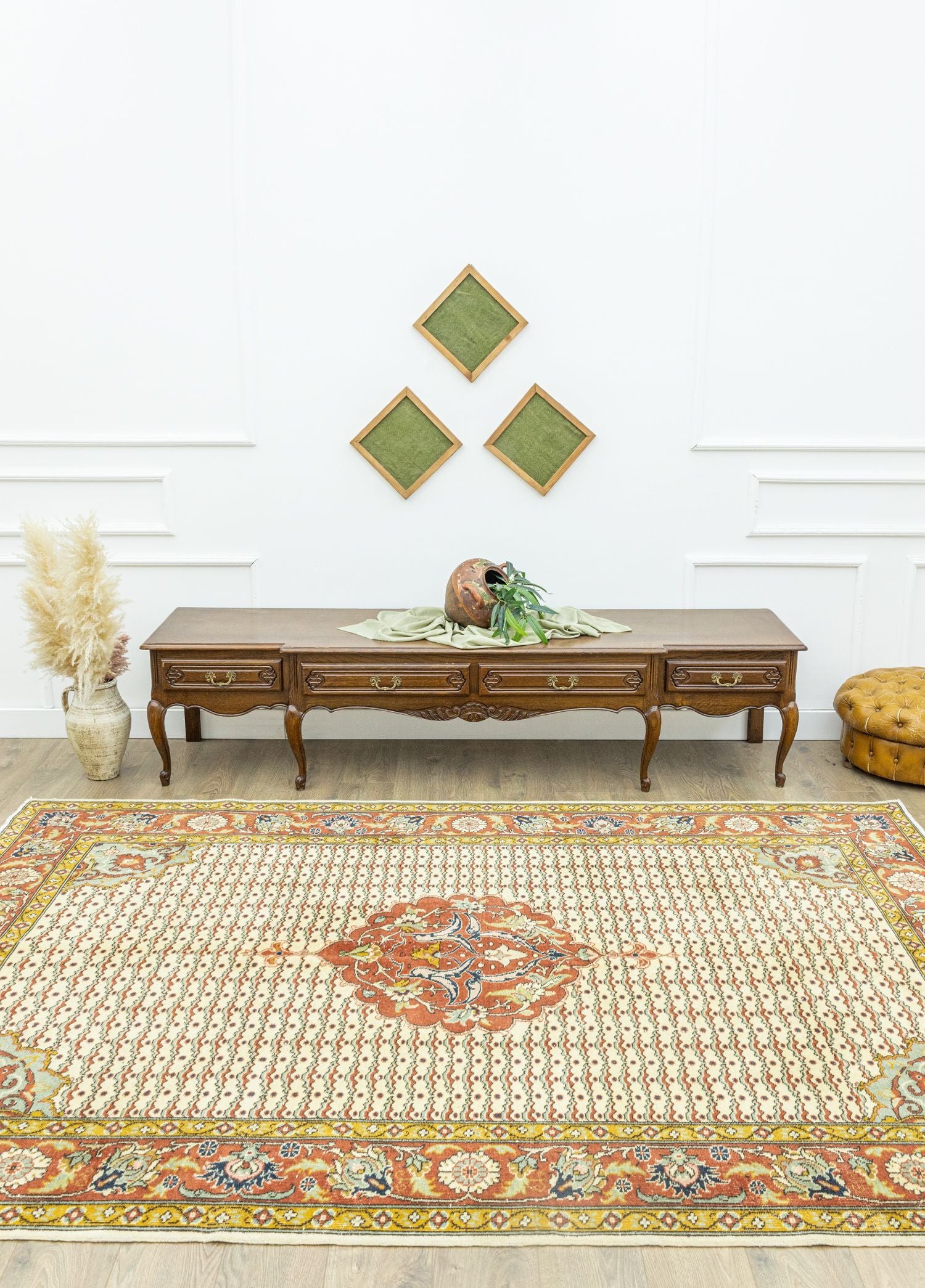 Soho Antiq-Tolan Madalyon Desenli Yün Halı 207x300 Cm-Halı-2-Milagron.com