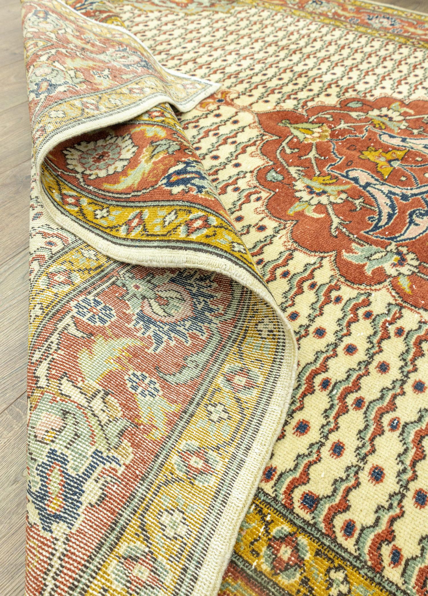 Soho Antiq-Tolan Madalyon Desenli Yün Halı 207x300 Cm-Halı-6-Milagron.com