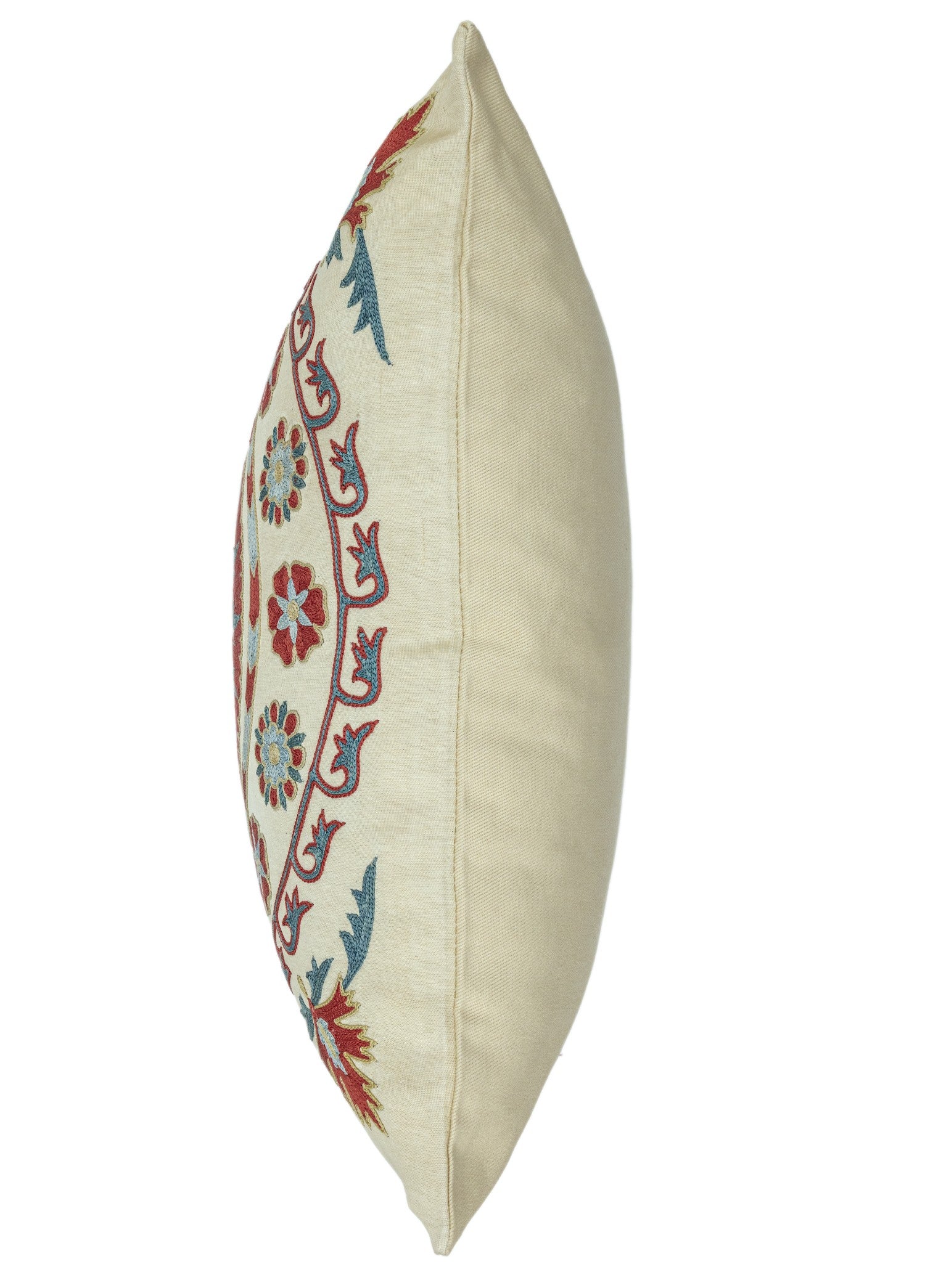 Soho Antiq-Yasha çiçekli İpek Suzani Kırlent 50x50 Cm-Kırlent-6-Milagron.com