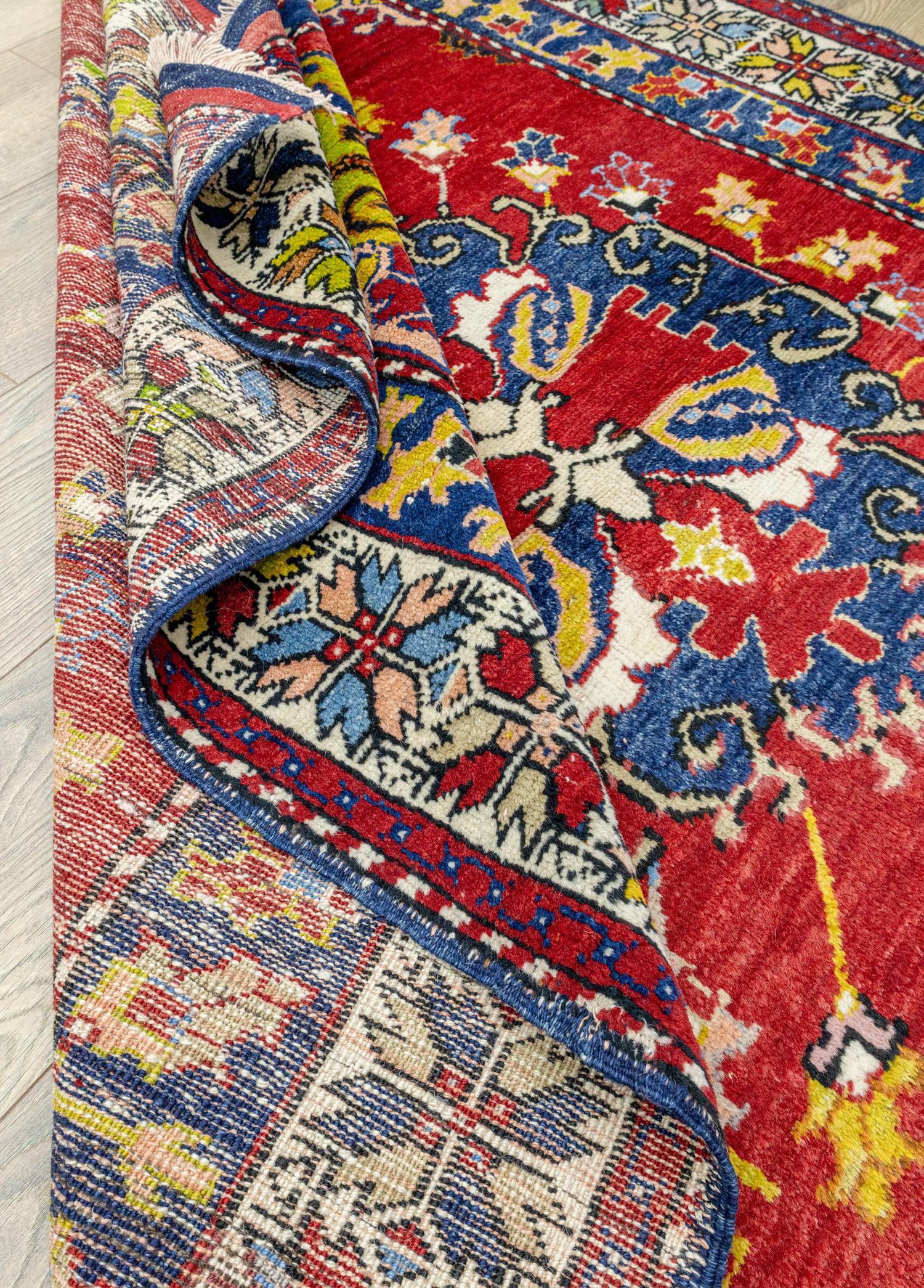 Soho Antiq-Yavı El Dokuma Kırmızı Yün Halı 157x207 Cm-Halı-6-Milagron.com