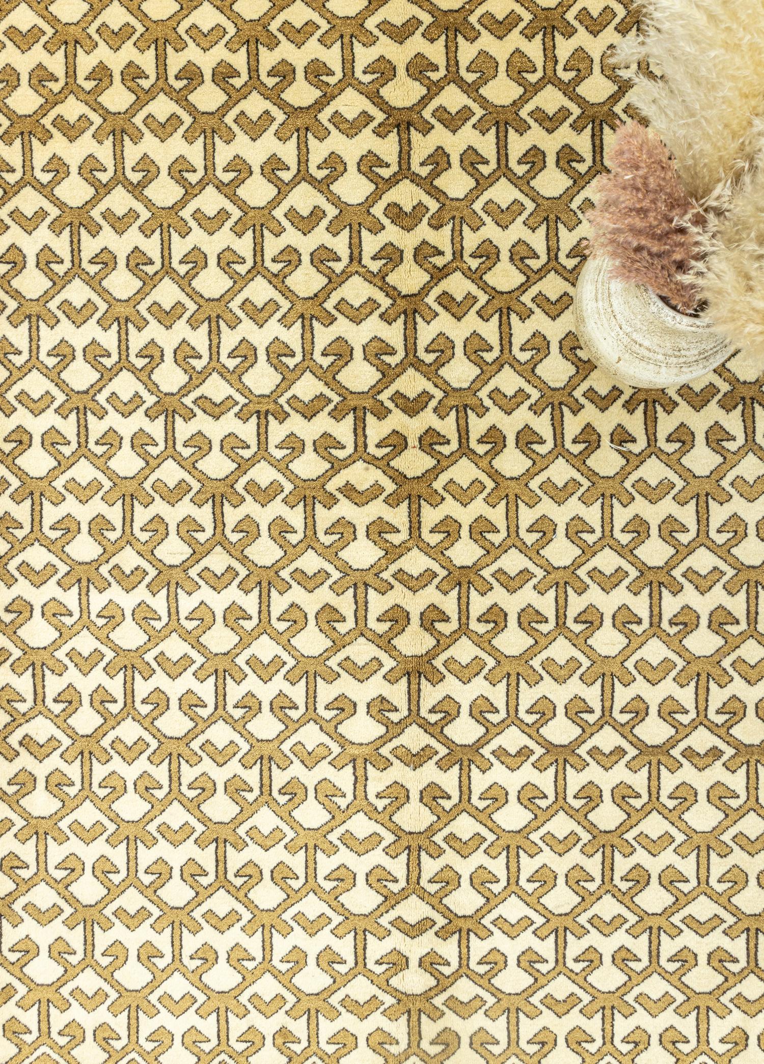 Soho Antiq-Yelli Geometrik Tasarımlı Yün Halı 242x292 Cm-Halı-3-Milagron.com