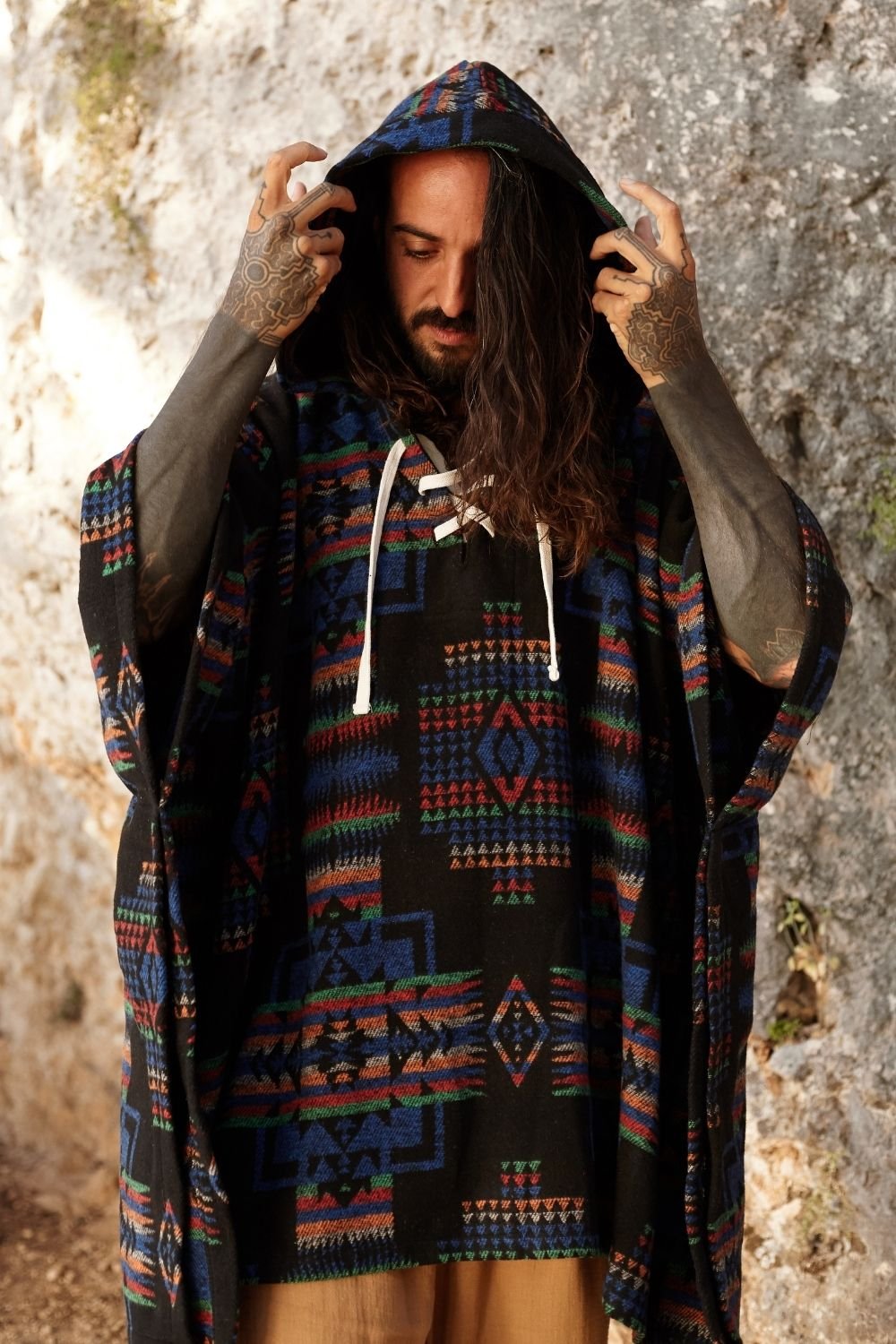 Soluna-Ocean Hooded Poncho-Panço-1-Milagron.com