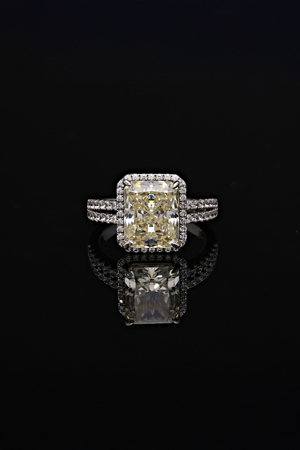 SooSilky-G Color Pave Ci̇ft Kollu Cushion Tektaş Yüzük-Yüzük-1-Milagron.com