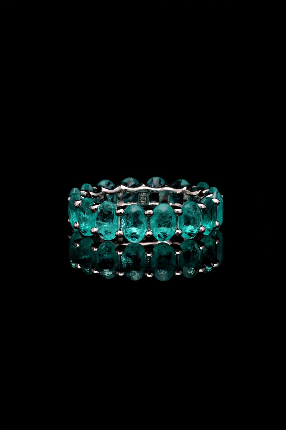 SooSilky-Paraiba Oval Taşli Alyans 4 Mm-Yüzük-1-Milagron.com