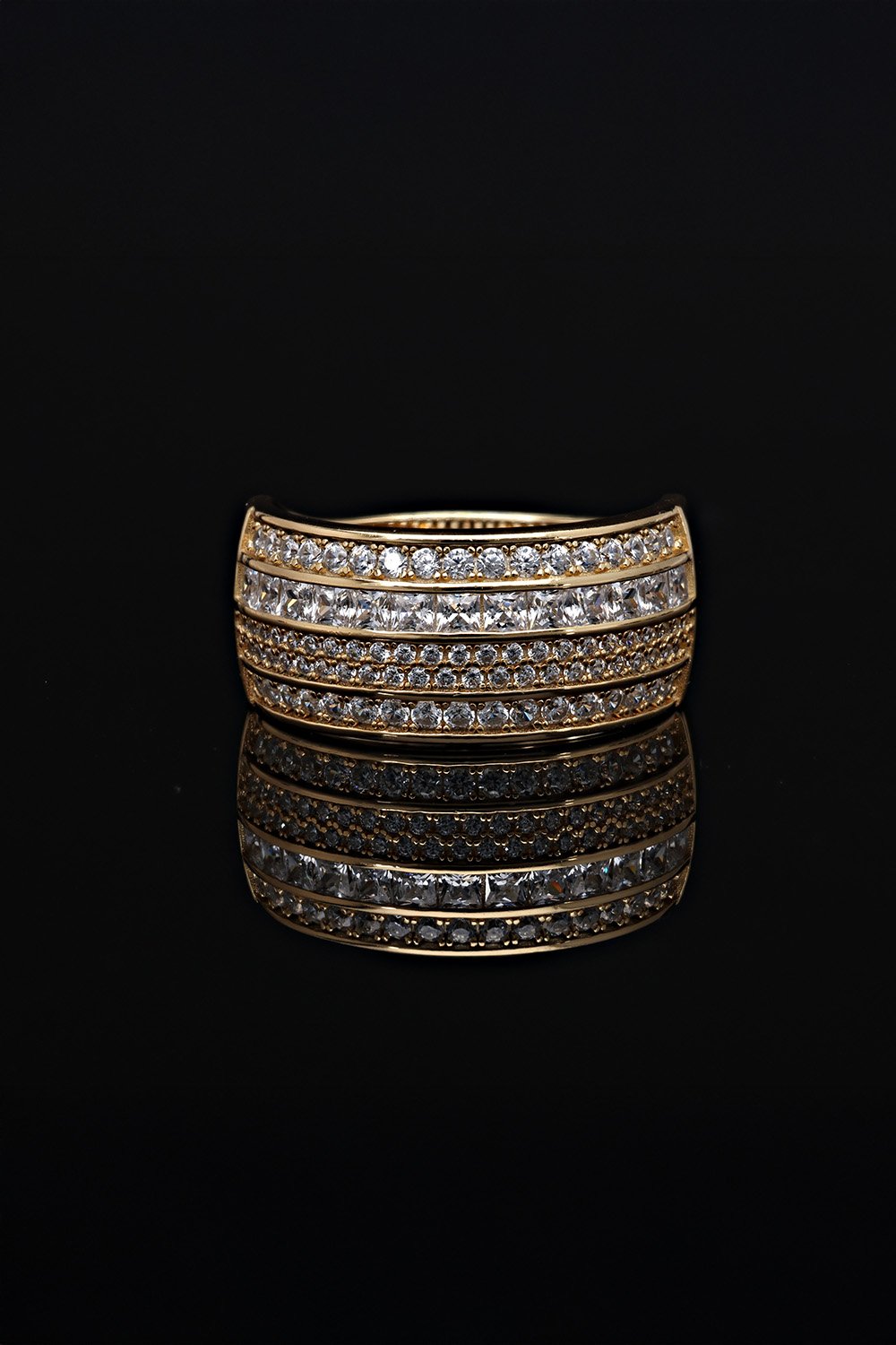 SooSilky-Pave Detayli 5 Sirali Yüzüzk-Yüzük-1-Milagron.com