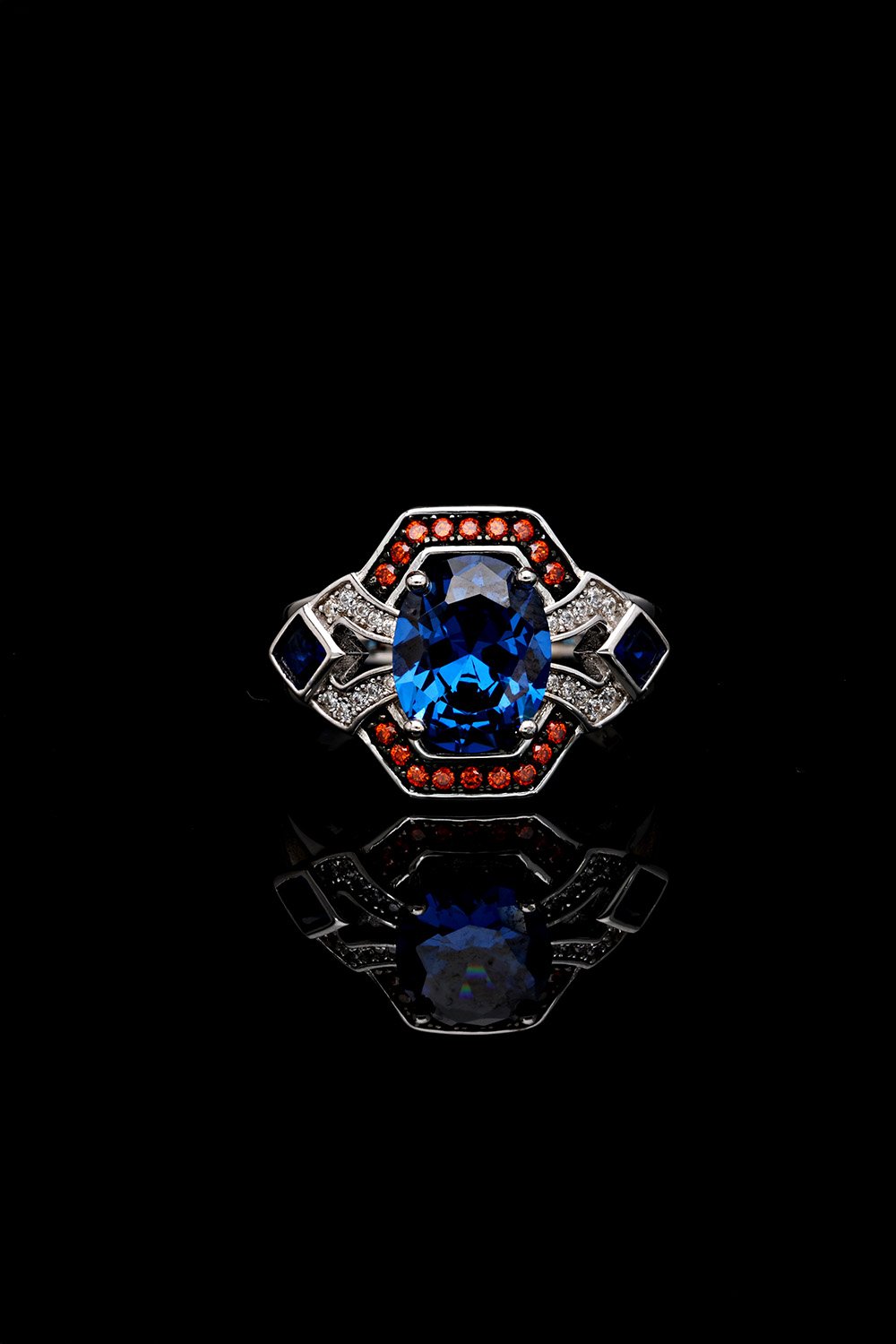 SooSilky-Safi̇r Oval Tektaş Cognac Cerceveli Artdeco Yüzük-Yüzük-1-Milagron.com