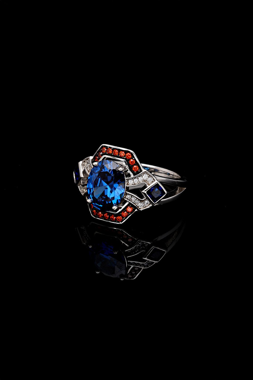 SooSilky-Safi̇r Oval Tektaş Cognac Cerceveli Artdeco Yüzük-Yüzük-2-Milagron.com