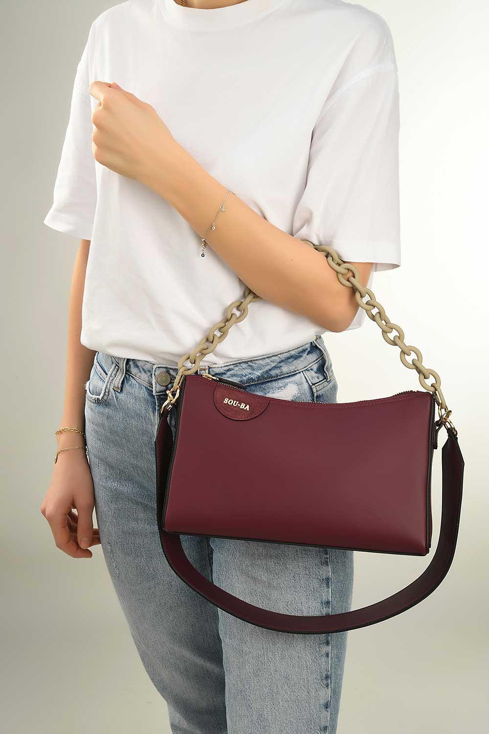 Sou-Ba-Kate Wine-Omuz Çantası-6-Milagron.com