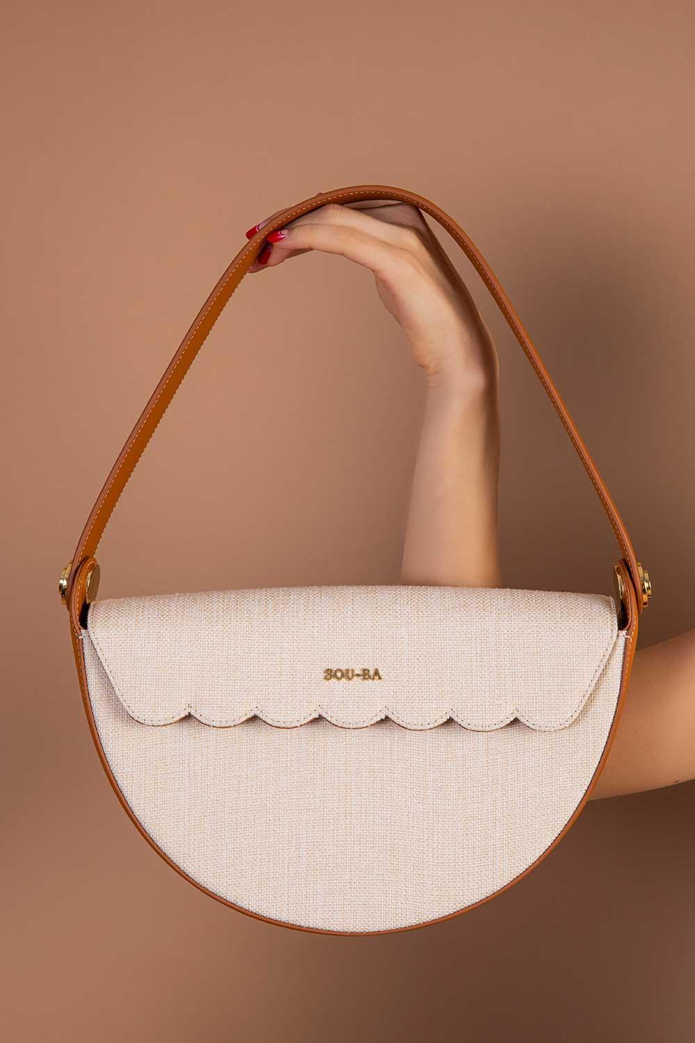 Sou-Ba-Pina - Bej-Omuz Çantası-6-Milagron.com