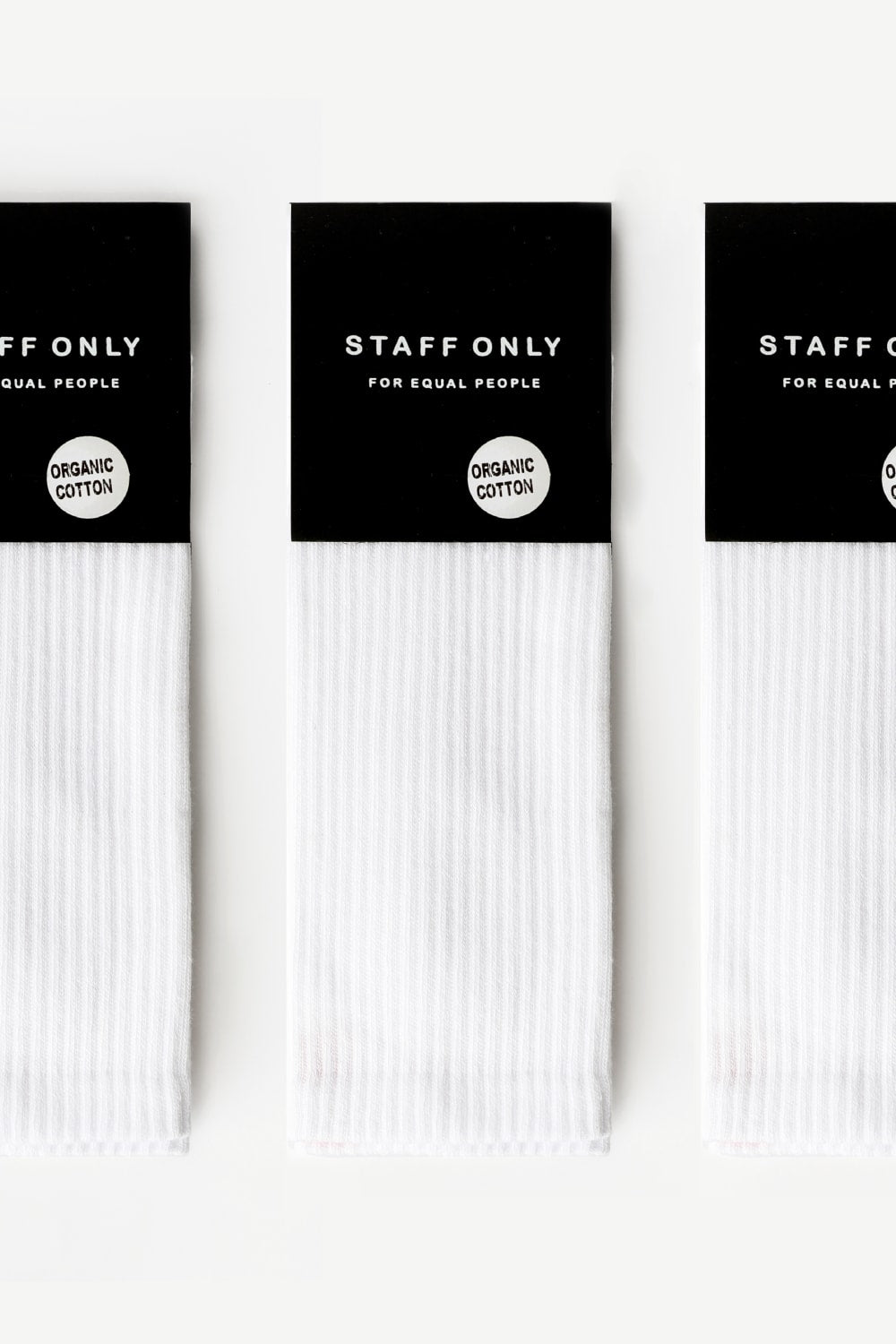 Staff Only-Super Basic 3'lü Paket Organik Pamuk Beyaz Erkek Spor Çorap-Çorap-1-Milagron.com