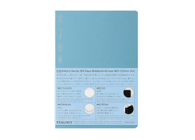 Stalogy-365 Days Notebook 368 Sayfa A5 Blue Noktalı Defter-Defter-1-Milagron.com
