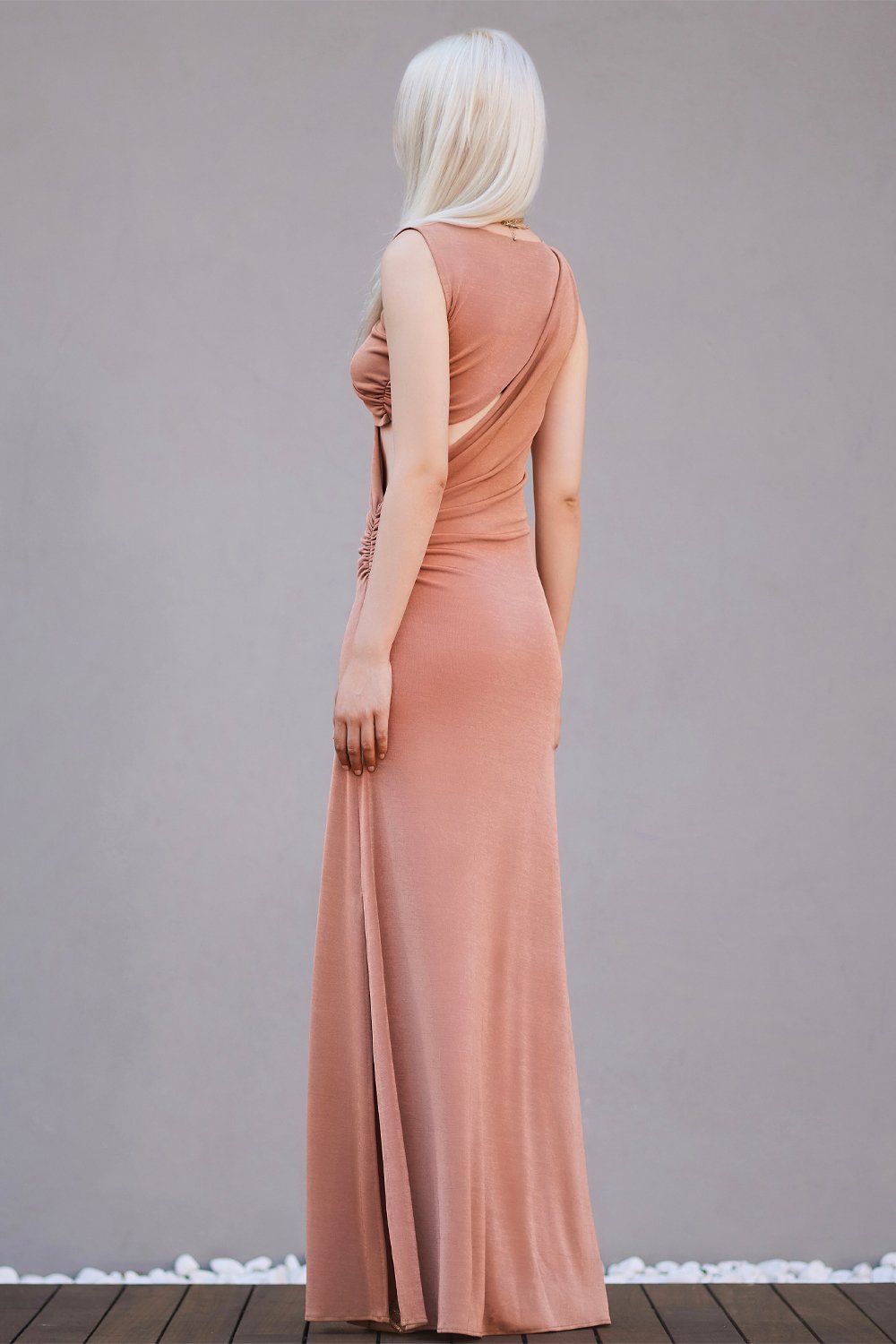 Studio Norn-Celine Büzgülü Maksi Elbise-Elbise-4-Milagron.com