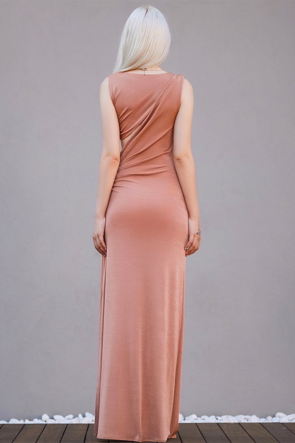 Studio Norn-Celine Büzgülü Maksi Elbise-Elbise-5-Milagron.com