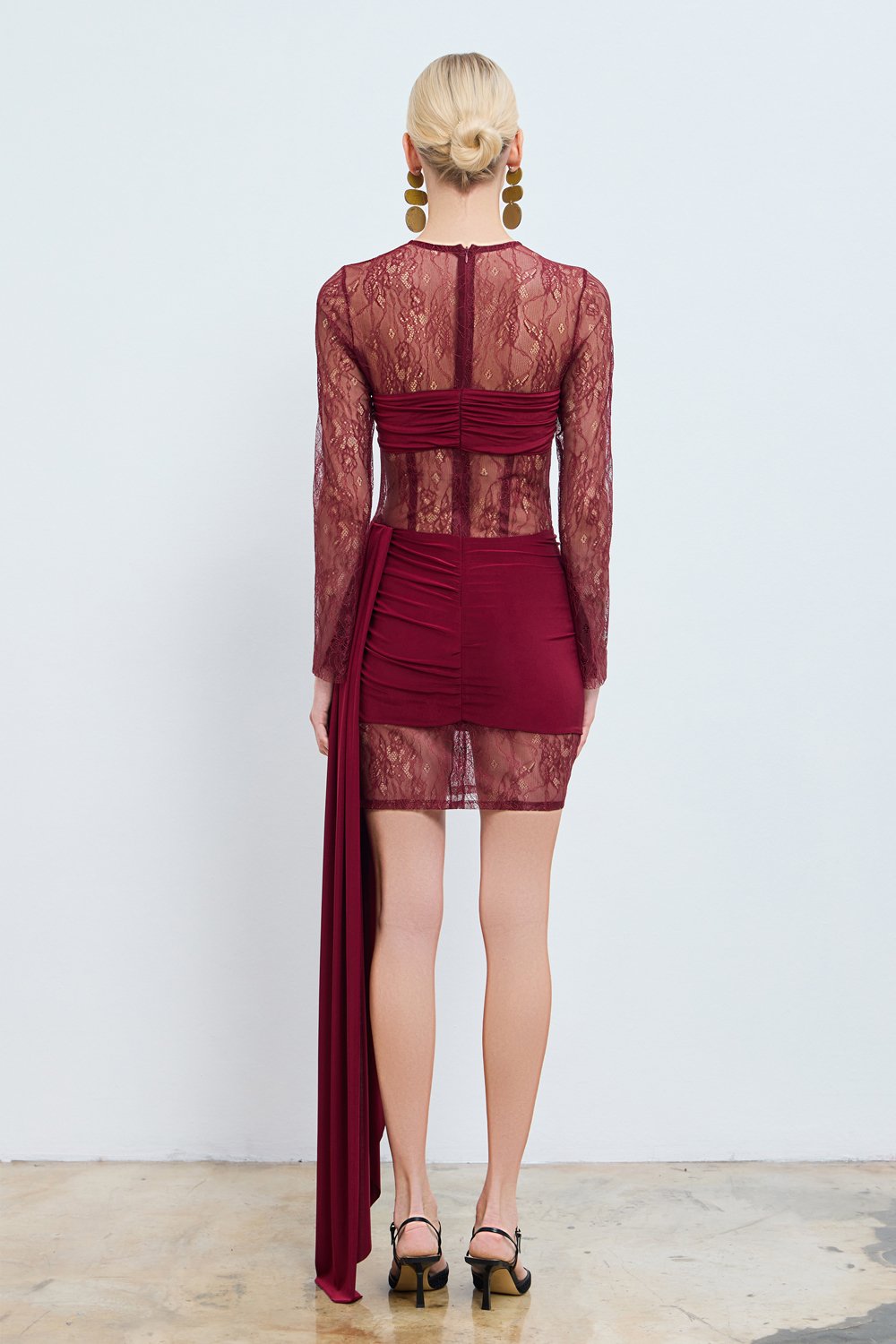 Studio Norn-Erika Dantel Üzerine Bluz & Etek Detaylı Elbise-Elbise-6-Milagron.com