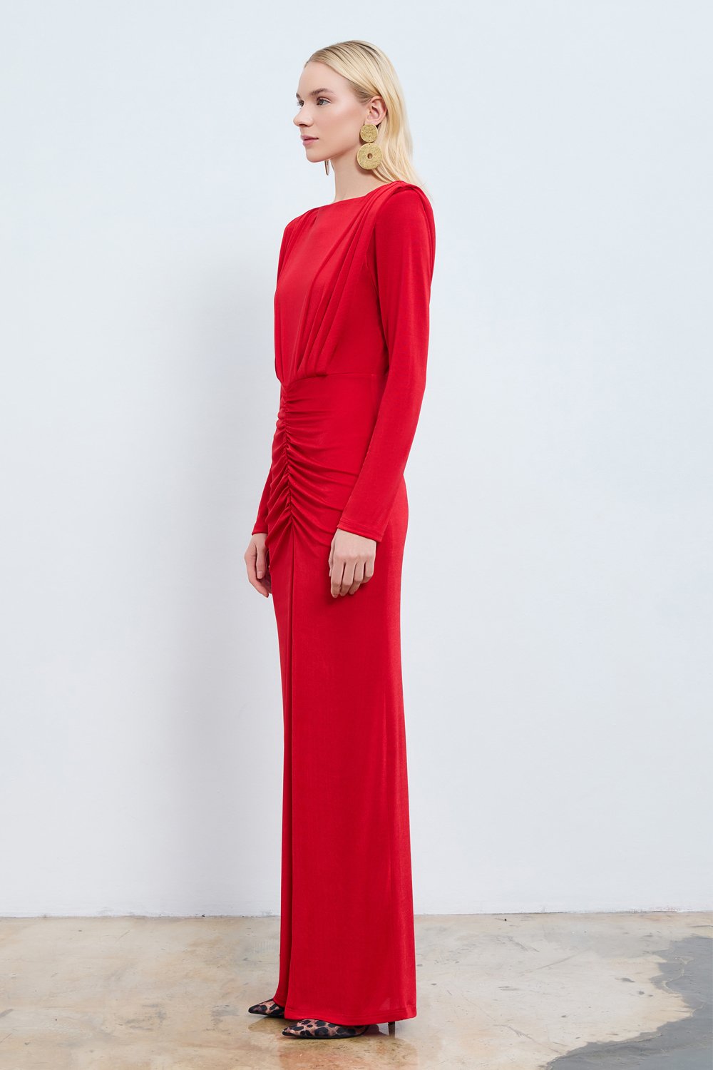 Studio Norn-Soley Büzgülü Maksi Elbise-Elbise-5-Milagron.com