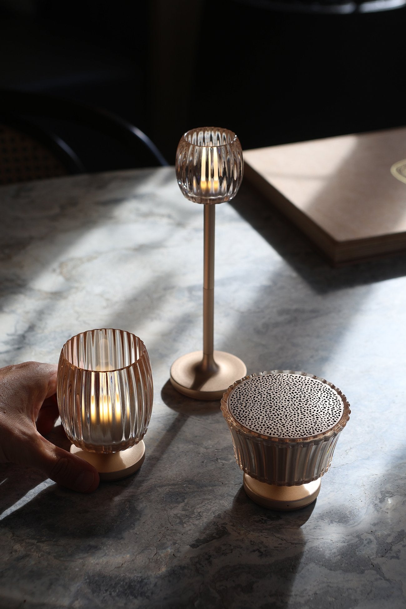 Stylistic-Stylistic Hari Waves Bistro Lamba Gold-Masa Lambası-4-Milagron.com