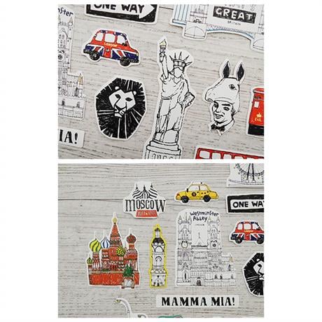 Suatelier-Suatelier Travel Luggage Sticker Pack Valiz Etiket Seti Some Place-Sticker-2-Milagron.com