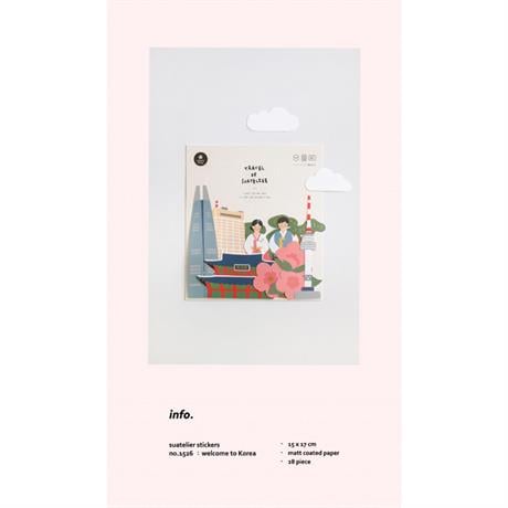 Suatelier-Suatelier Travel Luggage Sticker Pack Valiz Etiket Seti Welcome To Korea-Sticker-10-Milagron.com