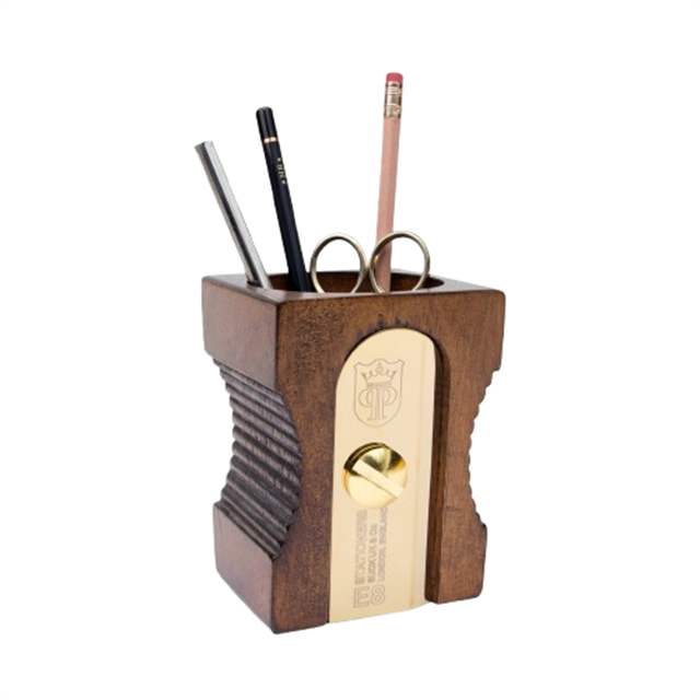 Suck Uk-Sharpener Desk Tidy Kalemtraş şeklinde Ahşap Kalemlik Dark-Kalemlik-1-Milagron.com