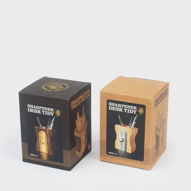 Suck Uk-Sharpener Desk Tidy Kalemtraş şeklinde Ahşap Kalemlik Dark-Kalemlik-2-Milagron.com
