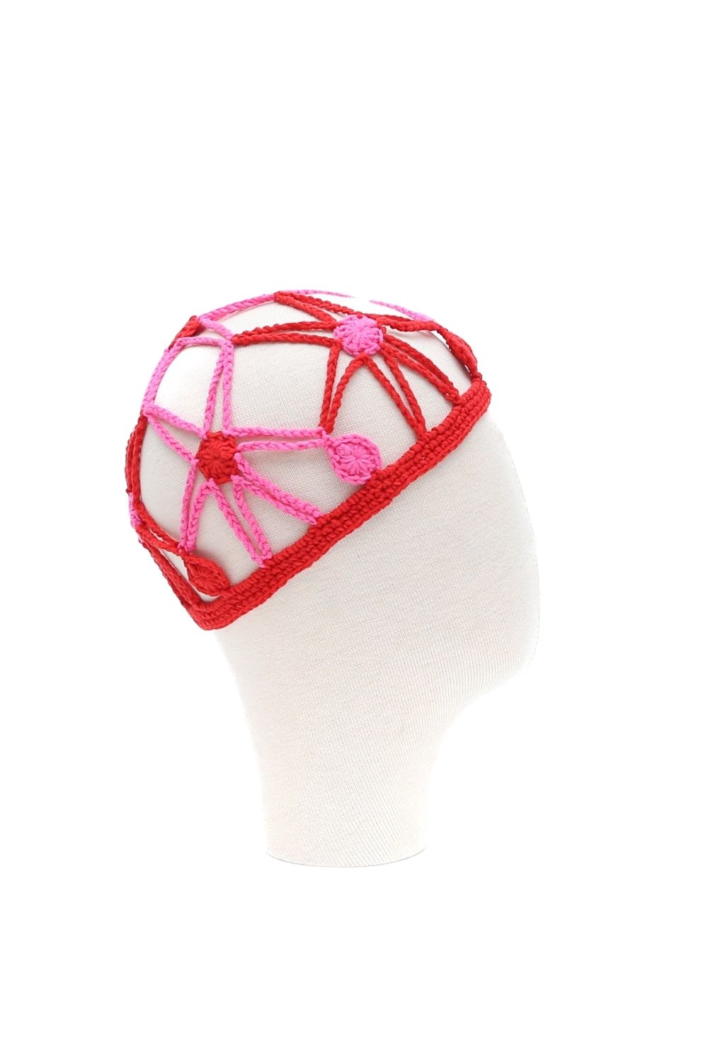 Melkweg Kırmızı & Pembe Örgü Saç Aksesuarı, Saç Bonesi - 1