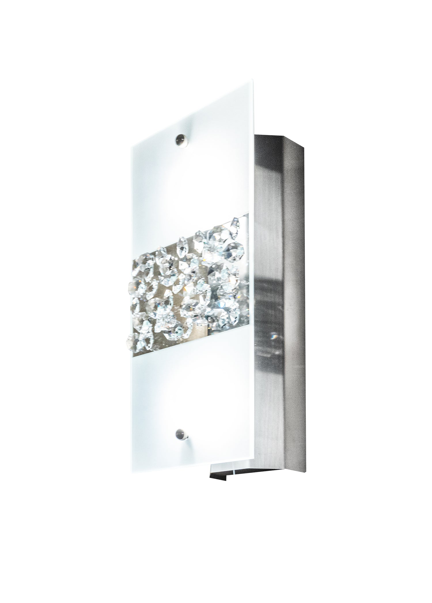 Splendid 1L Apli̇k Kri̇stal-Firçalanmiş Paslanmaz Çeli̇k 12.7X9.5Xh28.6 Cm G4 2X35W