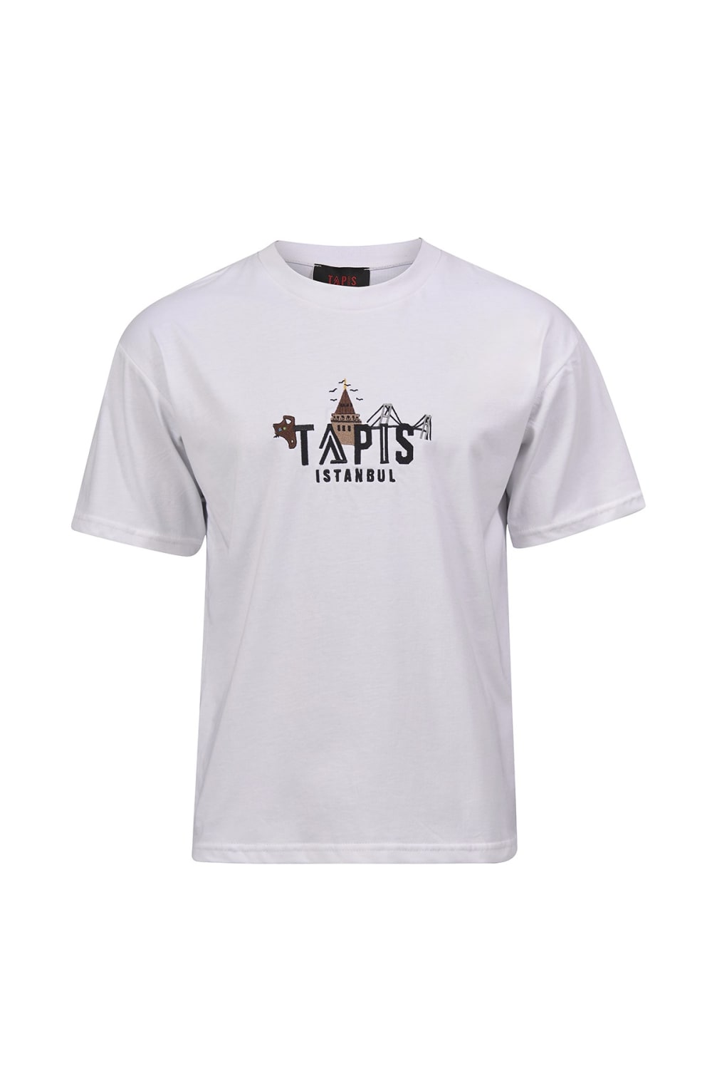 Tapis-Lands Of Tapis – Oversized White Istanbul Tshirt-T-Shirts-1-Milagron.com