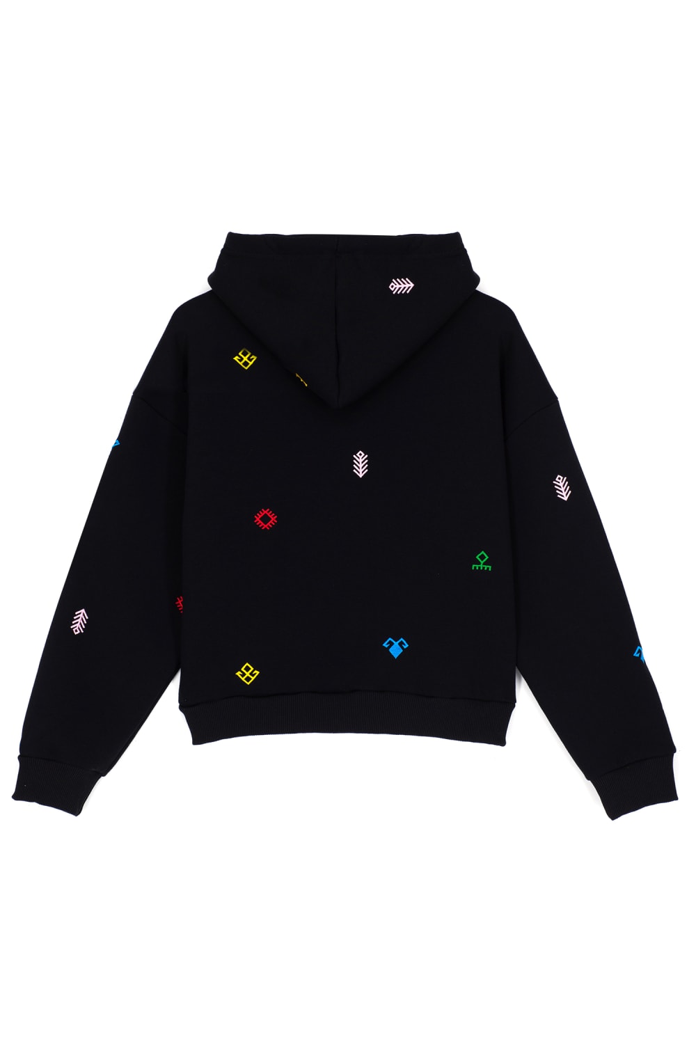 Tapis-Symbols Of Anatolia Oversized Black Hoodie 010-Sweatshirts & Hoodies-2-Milagron.com