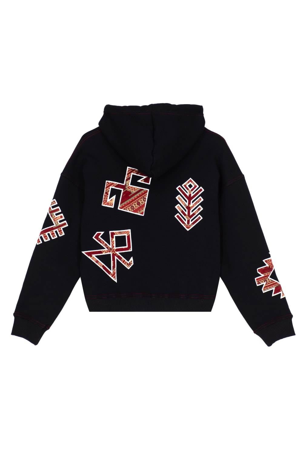 Tapis-Symbols Of Anatolia Oversized Black Hoodie 020-Sweatshirts & Hoodies-2-Milagron.com