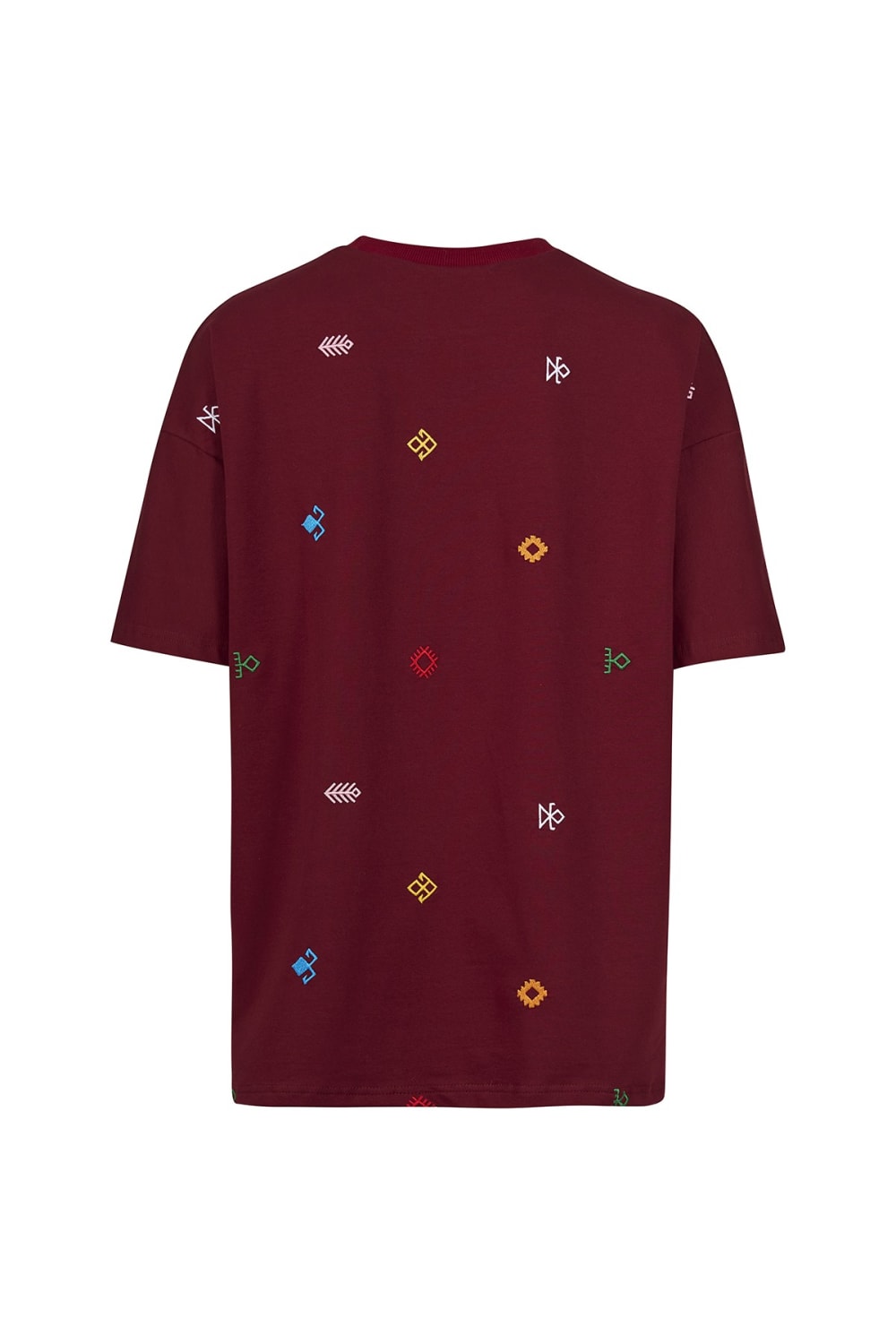 Tapis-Symbols Of Anatolia Oversized Red Tshirt 012-T-Shirts-2-Milagron.com