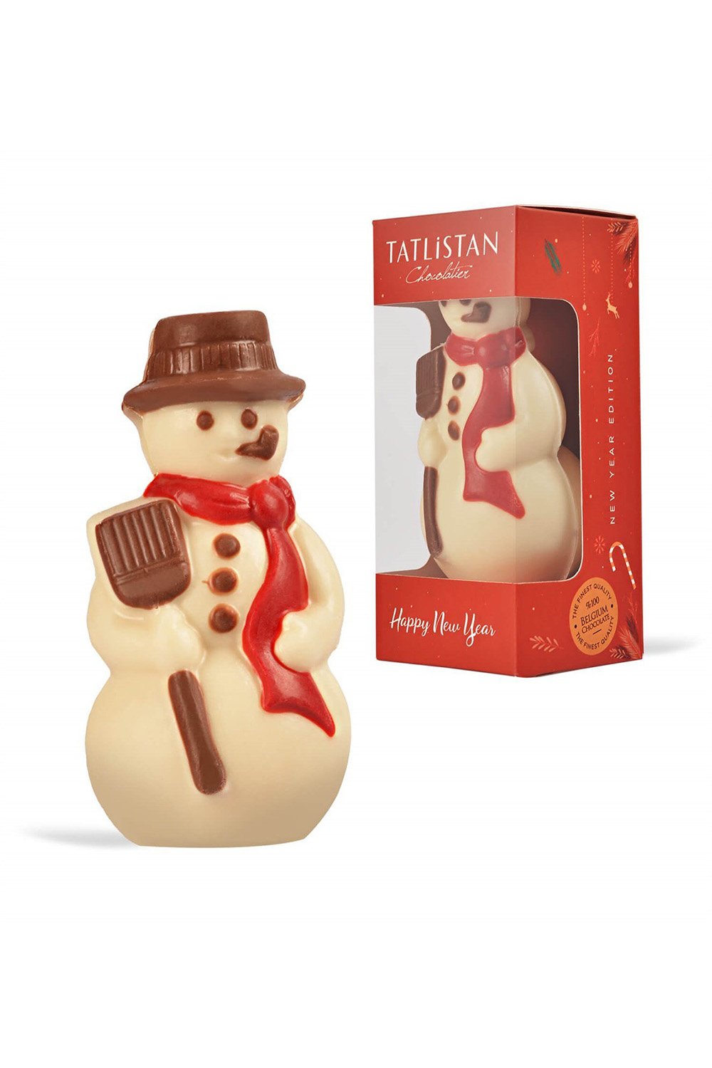 Tatlistan-3 Boyutlu Kardan Adam Şeklinde Yılbaşı Çikolatası-Çikolata-1-Milagron.com