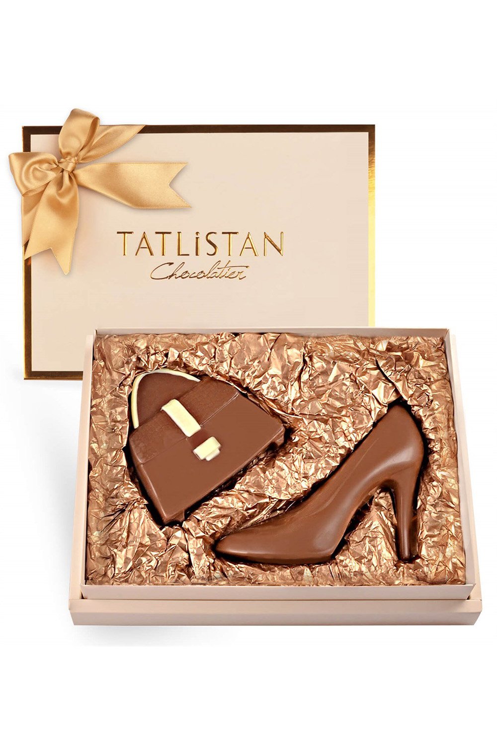 Tatlistan-Beyaz Saplı Çanta Ve Topuklu Ayakkabı Çikolatası-Çikolata-1-Milagron.com