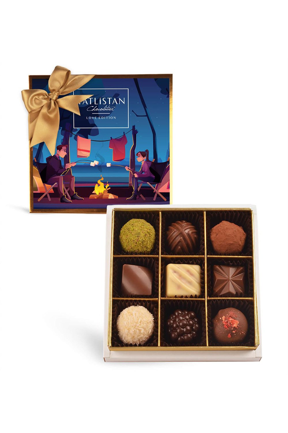 Tatlistan-Camping Love | 9 Çeşitli Artisan Çikolata 9'lu-Çikolata-1-Milagron.com