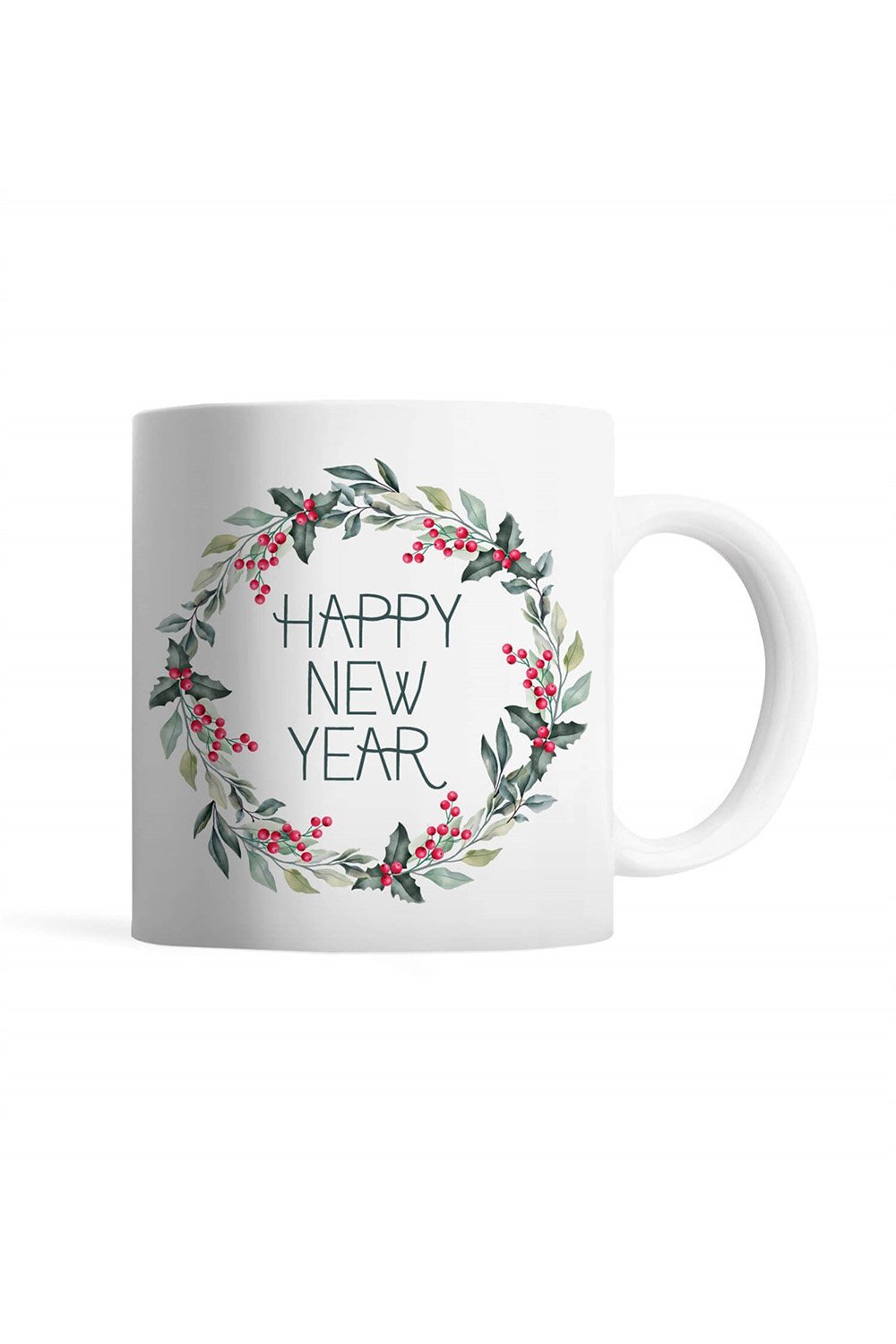 Tatlistan-Çelenkli Happy New Year Kupa Bardak-Bardak-1-Milagron.com