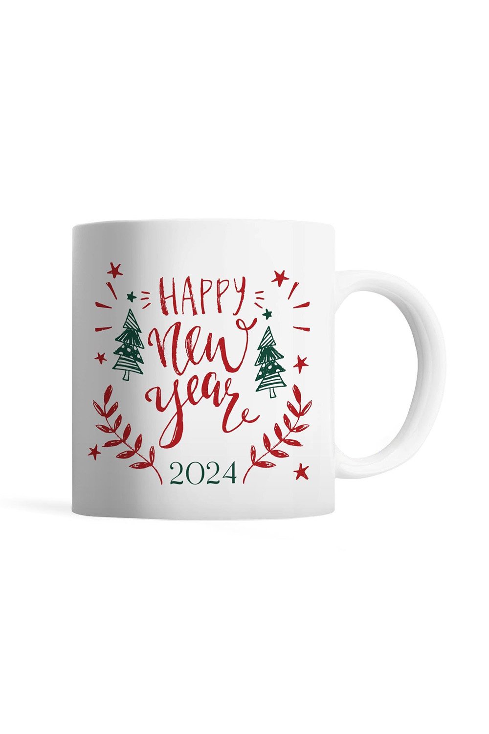 Tatlistan-Happy New Year Ve Ağaçlar Hediye Kupa Bardak-Bardak-1-Milagron.com