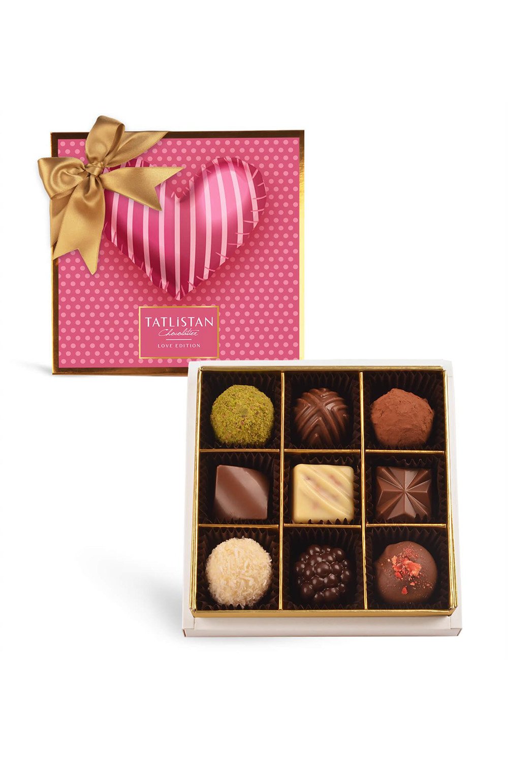 Tatlistan-Kalp Balon Tasarımlı Kutuda 9 Çeşitli Artisan Çikolata 9'lu-Çikolata-1-Milagron.com