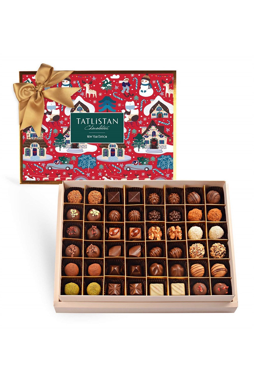 Tatlistan-Kardan Adamın Yılbaşı Heyecanı 24 Çeşitli Artisan Ve Trüf Çikolata 48'li-Çikolata-1-Milagron.com