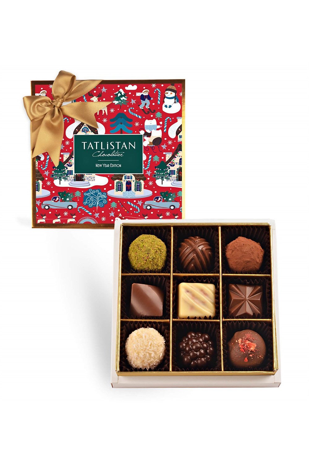 Tatlistan-Kardan Adamın Yılbaşı Heyecanı 9 Çeşitli Artisan Ve Trüf Çikolata 9'lu-Çikolata-1-Milagron.com