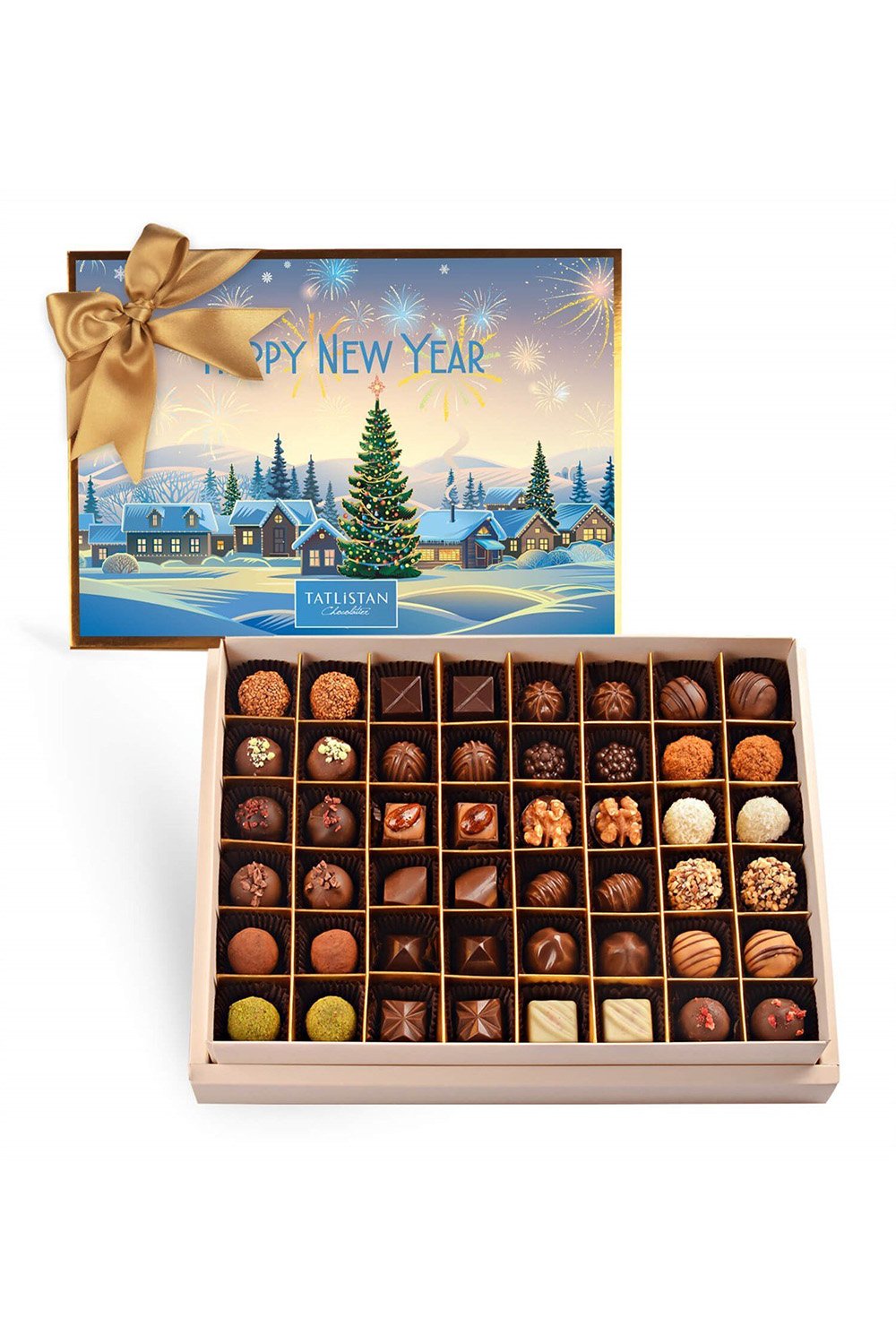 Tatlistan-Karlı Evler 24 Çeşitli Artisan Ve Trüf Çikolata 48'li-Çikolata-1-Milagron.com