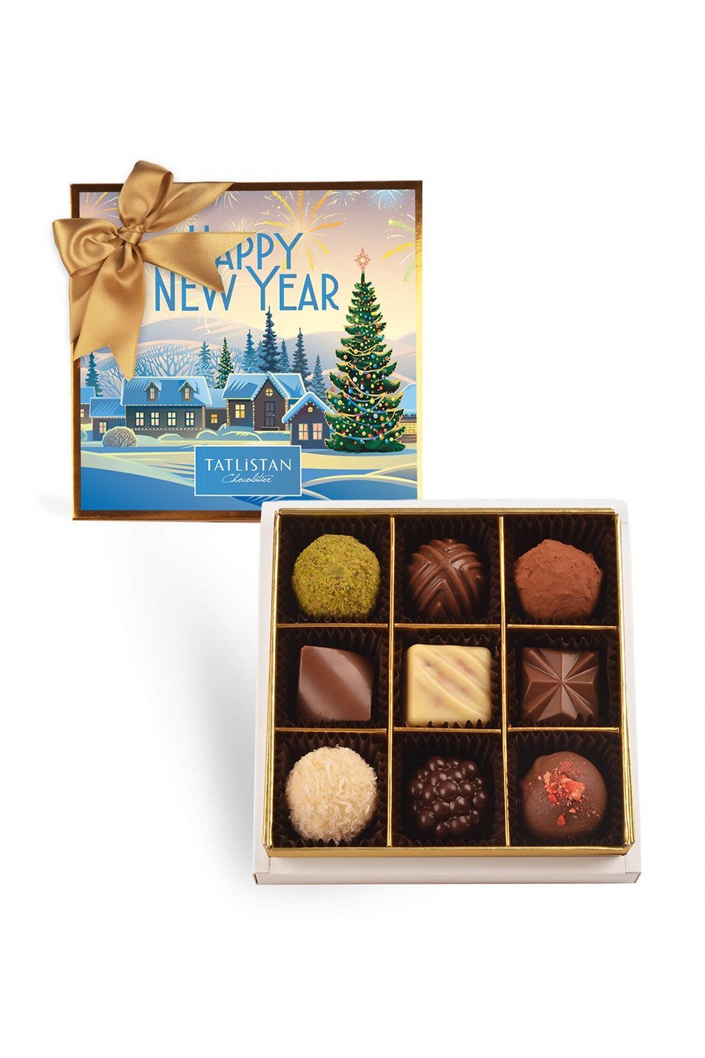 Tatlistan-Karlı Evler 9 Çeşitli Artisan Ve Trüf Çikolata 9'lu-Çikolata-1-Milagron.com