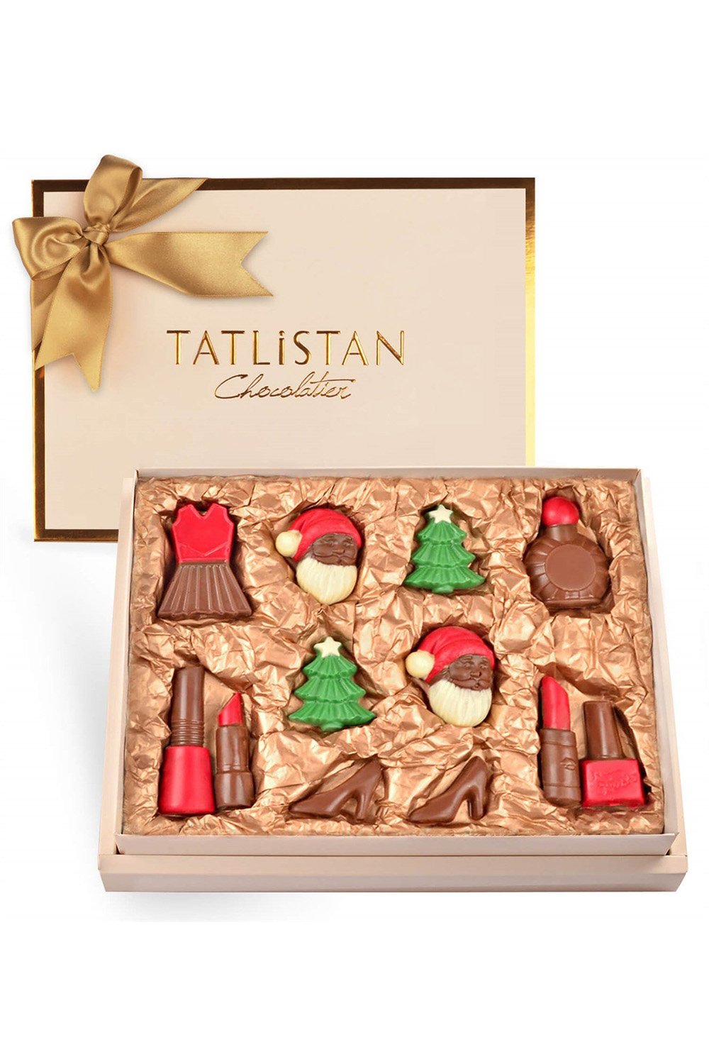 Tatlistan-Kırmızı Ruj, Oje Ve Parfümlü, Noel Babalı Yılbaşı Çikolatası-Çikolata-1-Milagron.com