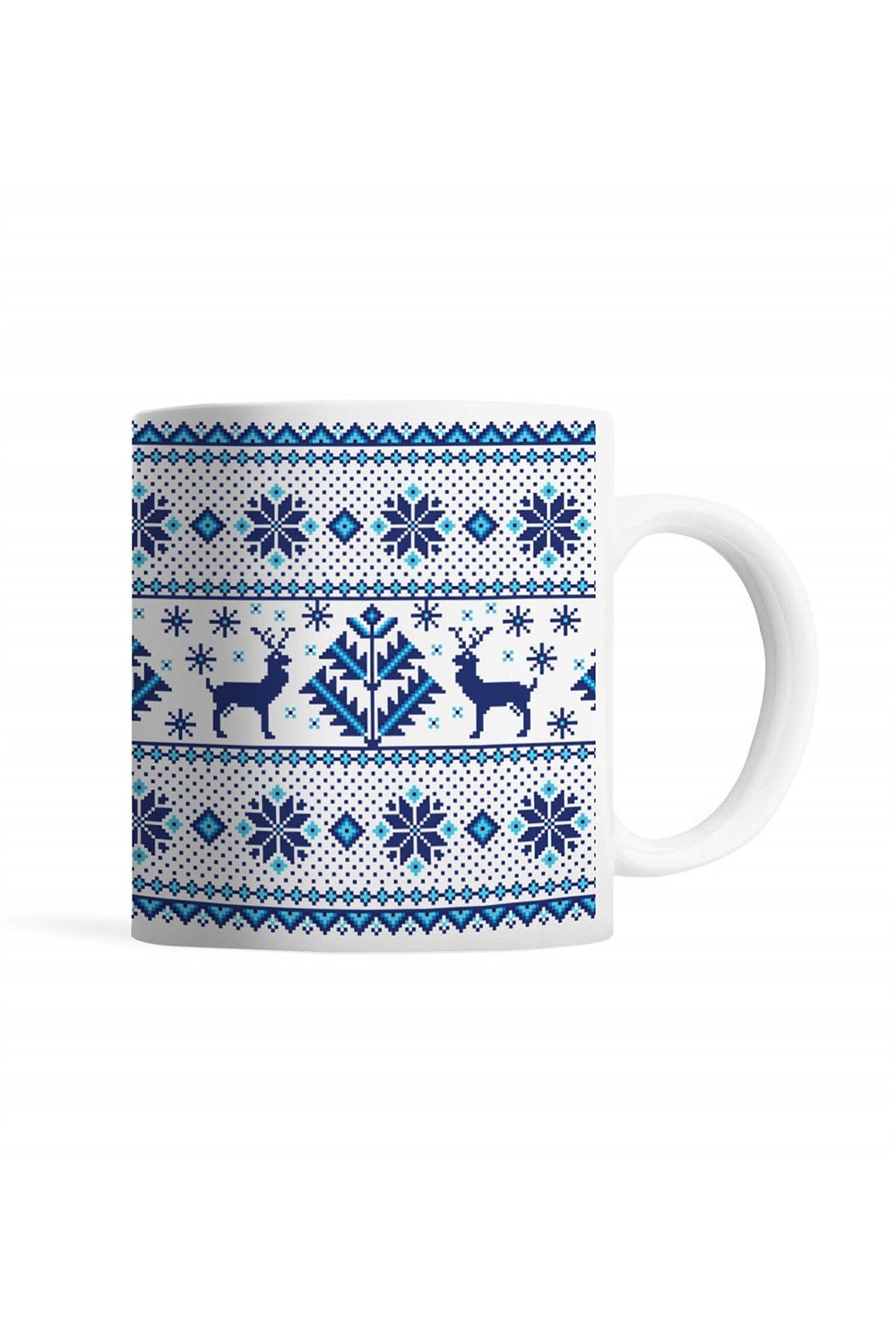 Tatlistan-Mavi Yılbaşı Desenli Kupa Bardak-Bardak-1-Milagron.com