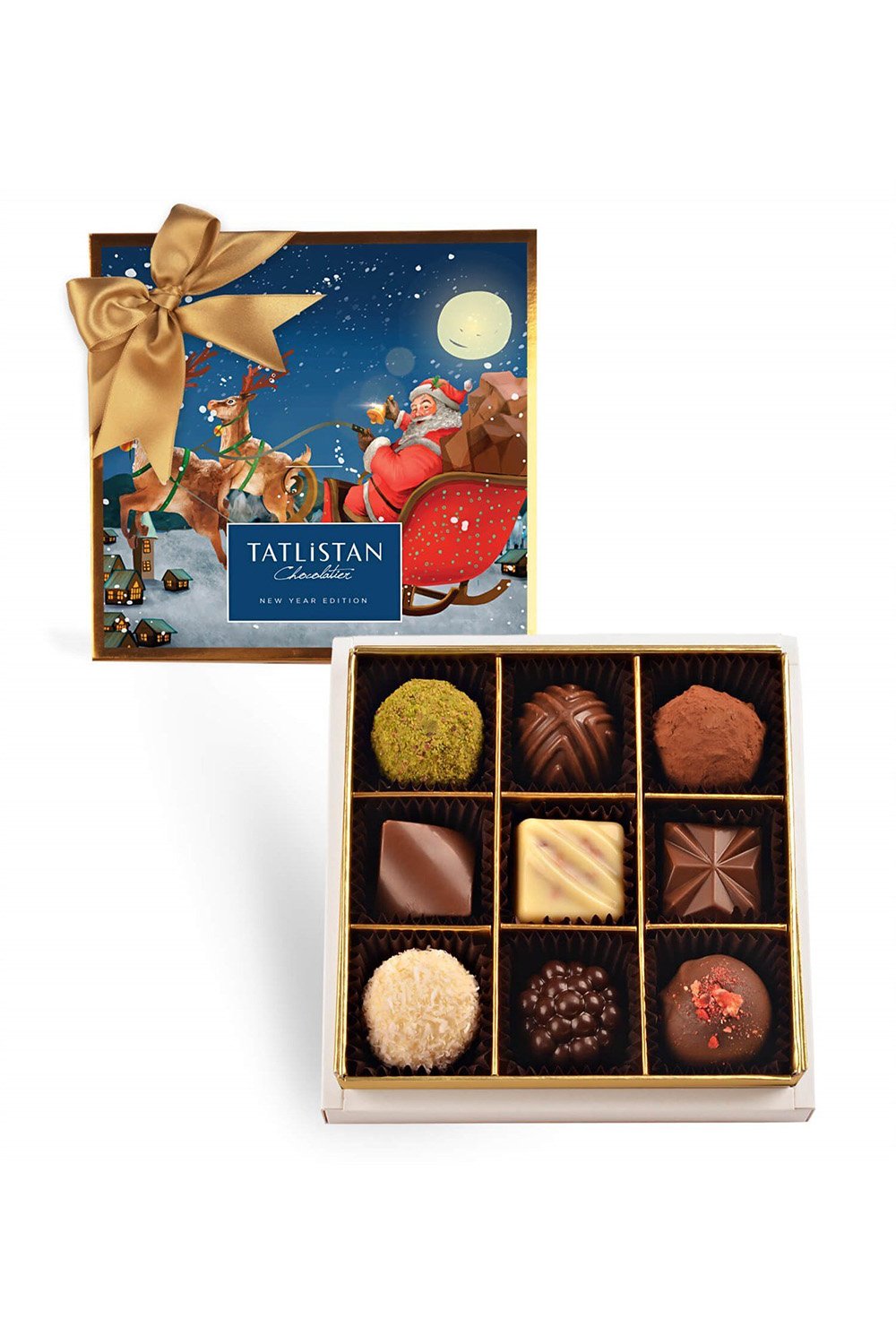 Tatlistan-Noel Baba Ve Geyikler 9 Çeşitli Artisan Ve Trüf Çikolata 9'lu-Çikolata-1-Milagron.com